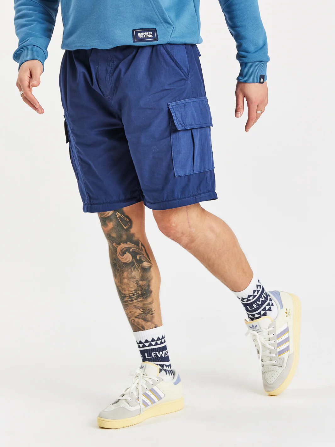 Zip Off Cargo Pants Navy - Harper & Lewis