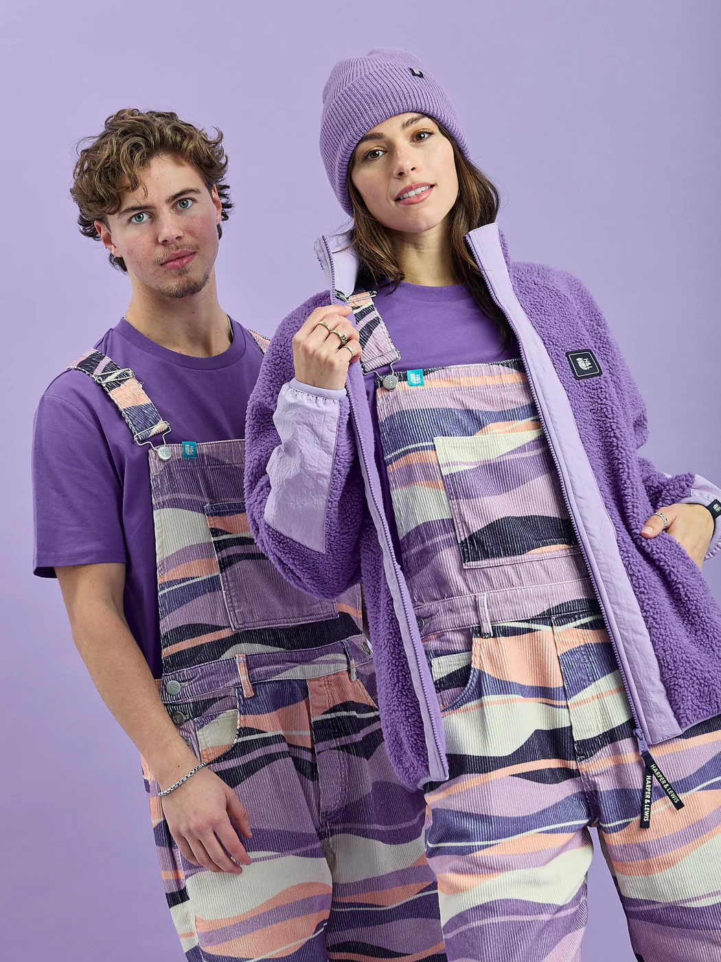 Lois Retro Pattern Corduroy Dungarees - Harper & Lewis