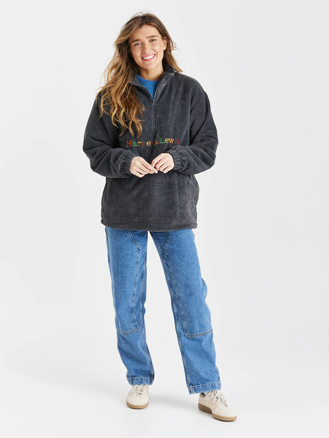 OG 1/4 Zip Fleece Grey - Harper & Lewis