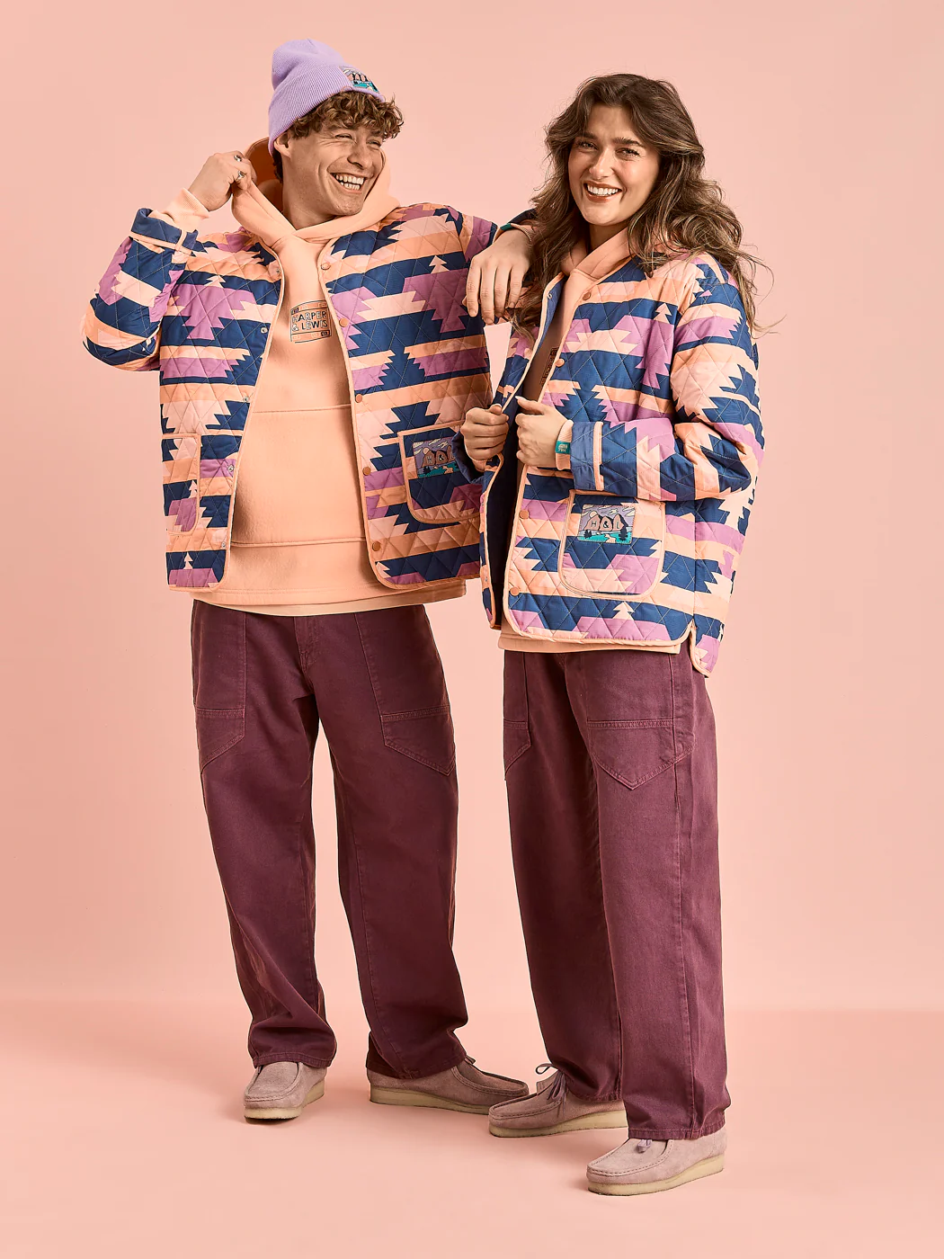 Zinnia Retro Pattern Quilted Jacket - Harper & Lewis