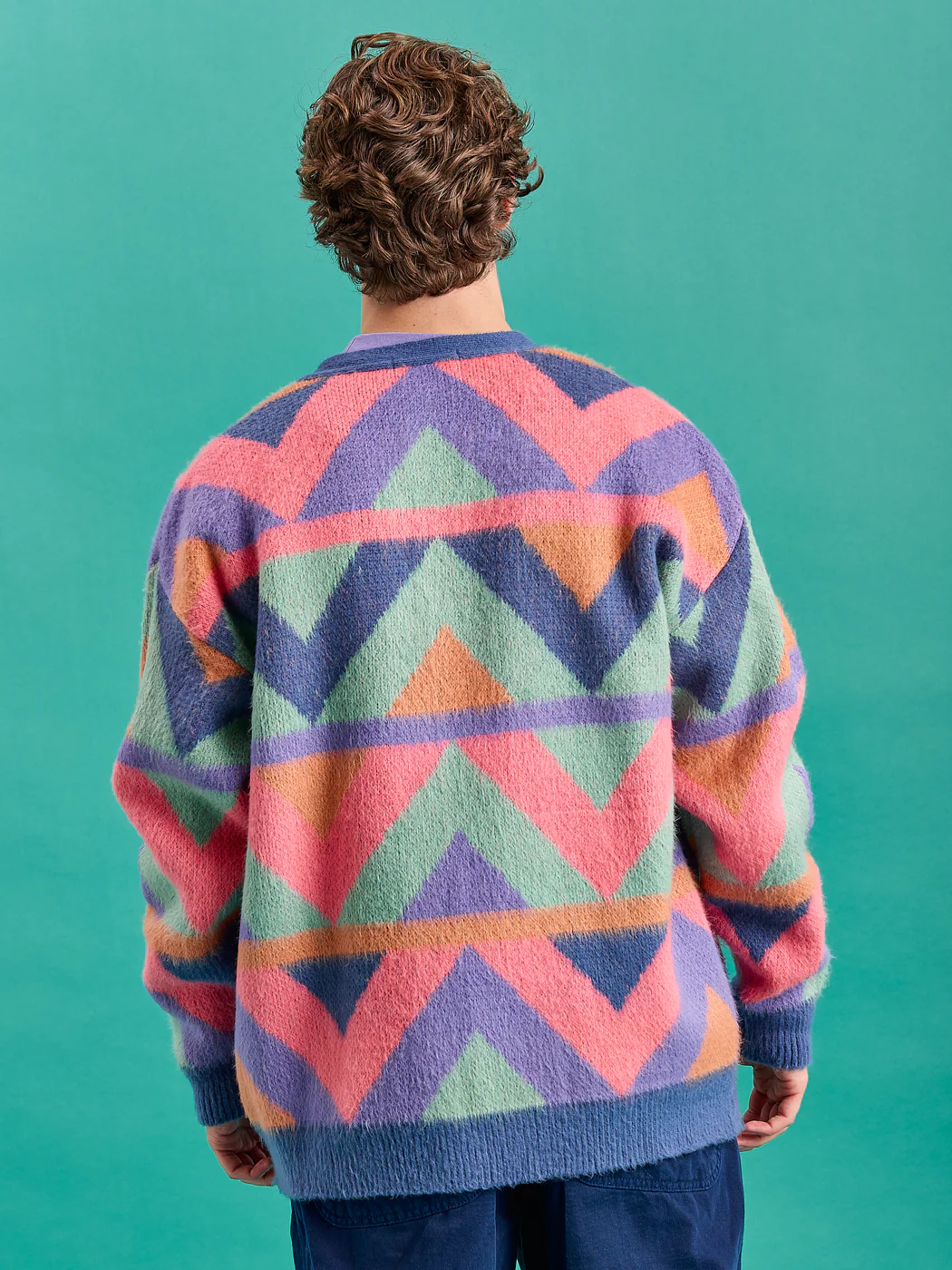 Janara Retro Pattern Brushed Knitted Cardigan - Harper & Lewis