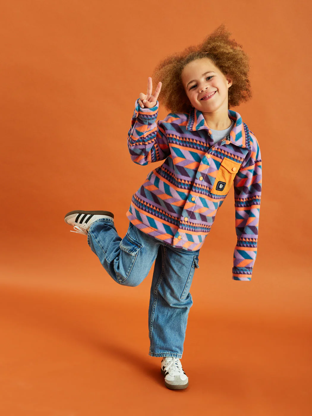 Kids Greer Retro Pattern Fleece Shirt - Harper & Lewis