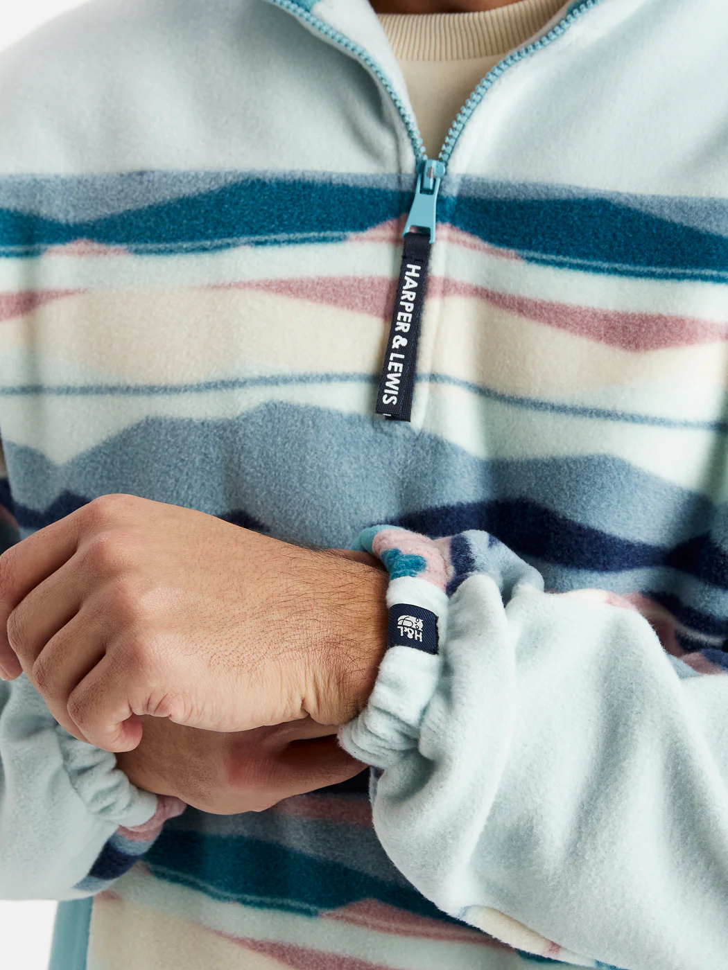 Skyler Retro Pattern 1/4 Zip Fleece - Harper & Lewis