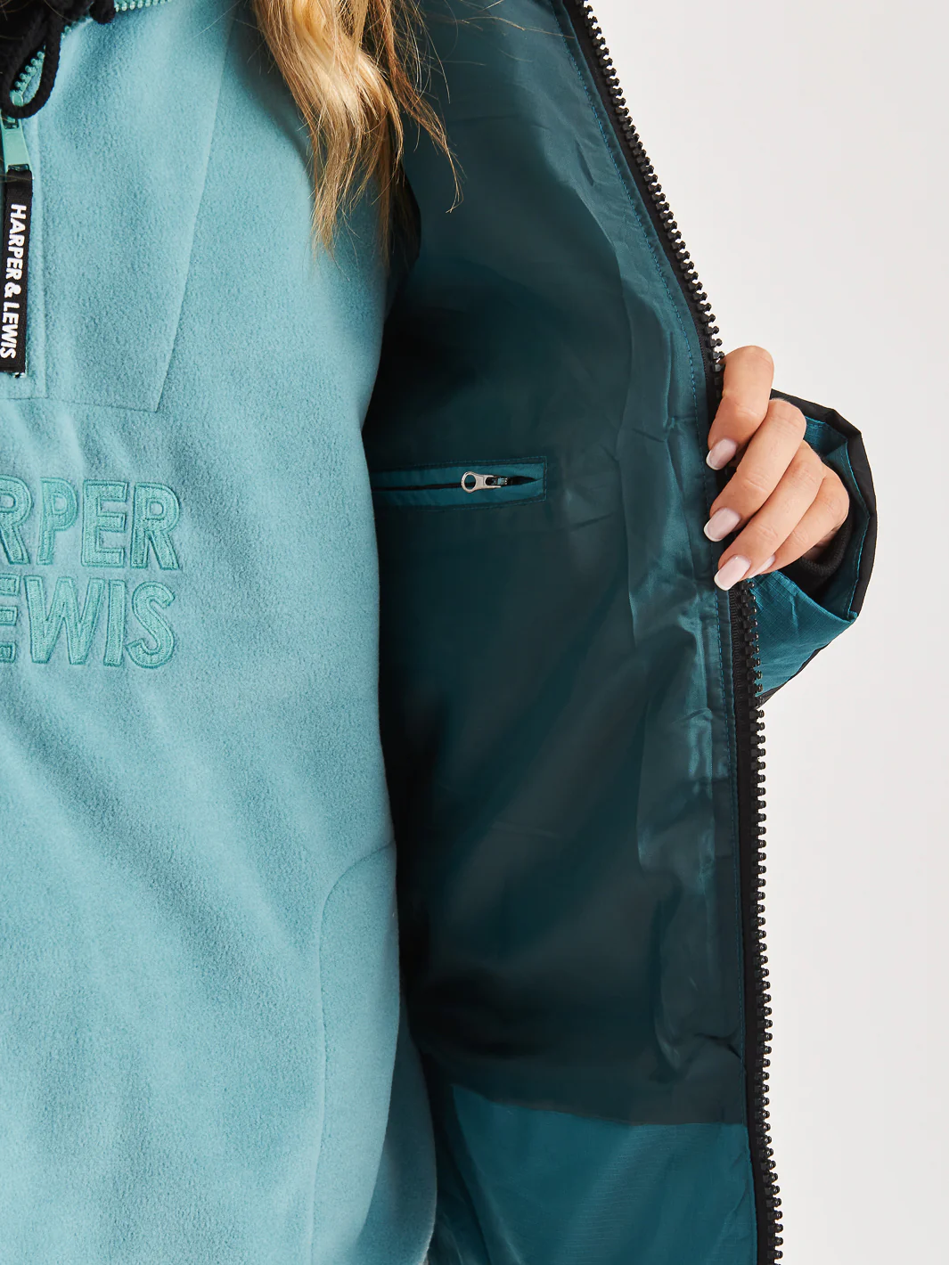 Soll Hooded Puffer Coat Black & Green - Harper & Lewis