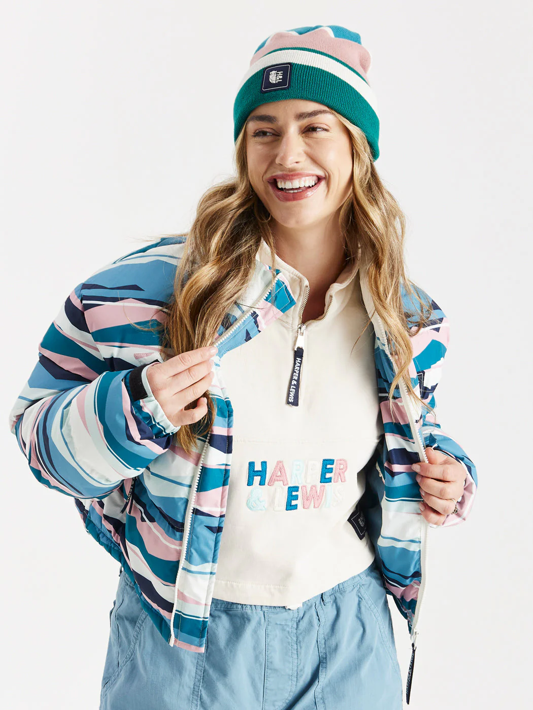 Kelsey Cropped 1/4 Zip Sweater Cream - Harper & Lewis