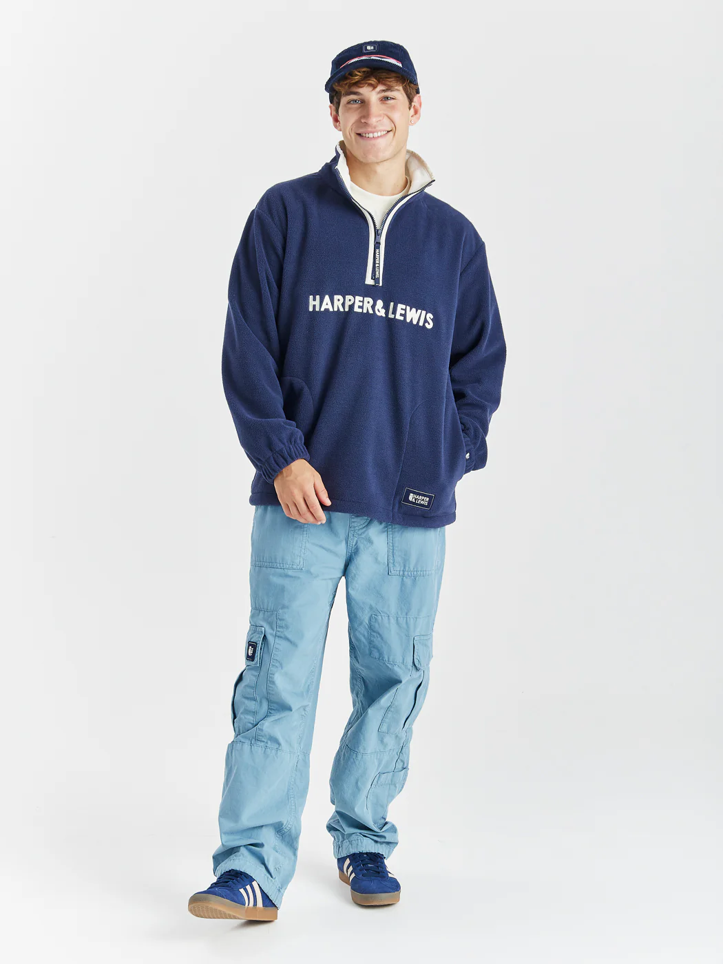 Ocean 1/4 Zip Fleece Navy - Harper & Lewis