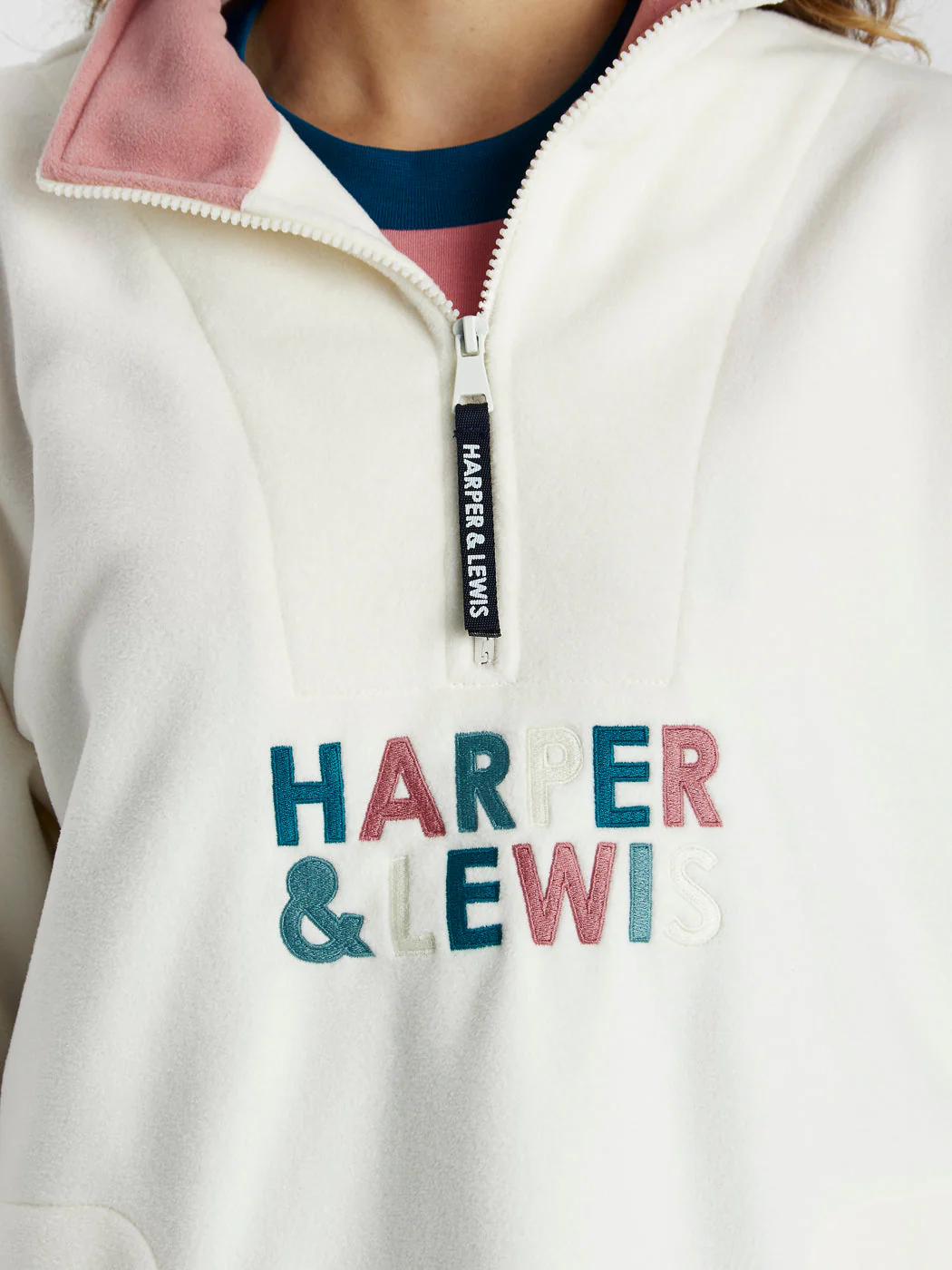 Blanche 1/4 Zip Fleece Cream - Harper & Lewis