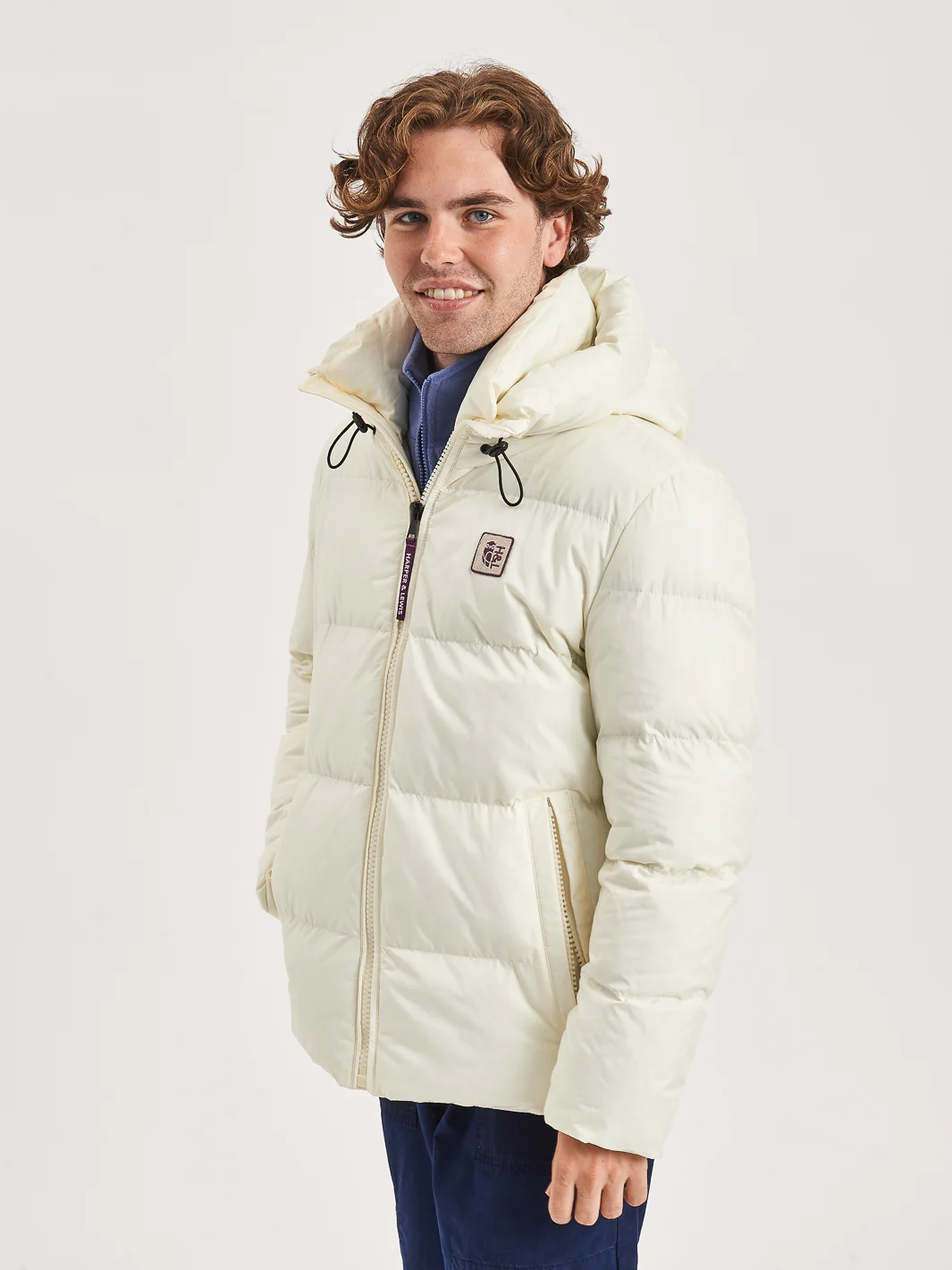 Anton Hooded Puffer Coat Cream - Harper & Lewis