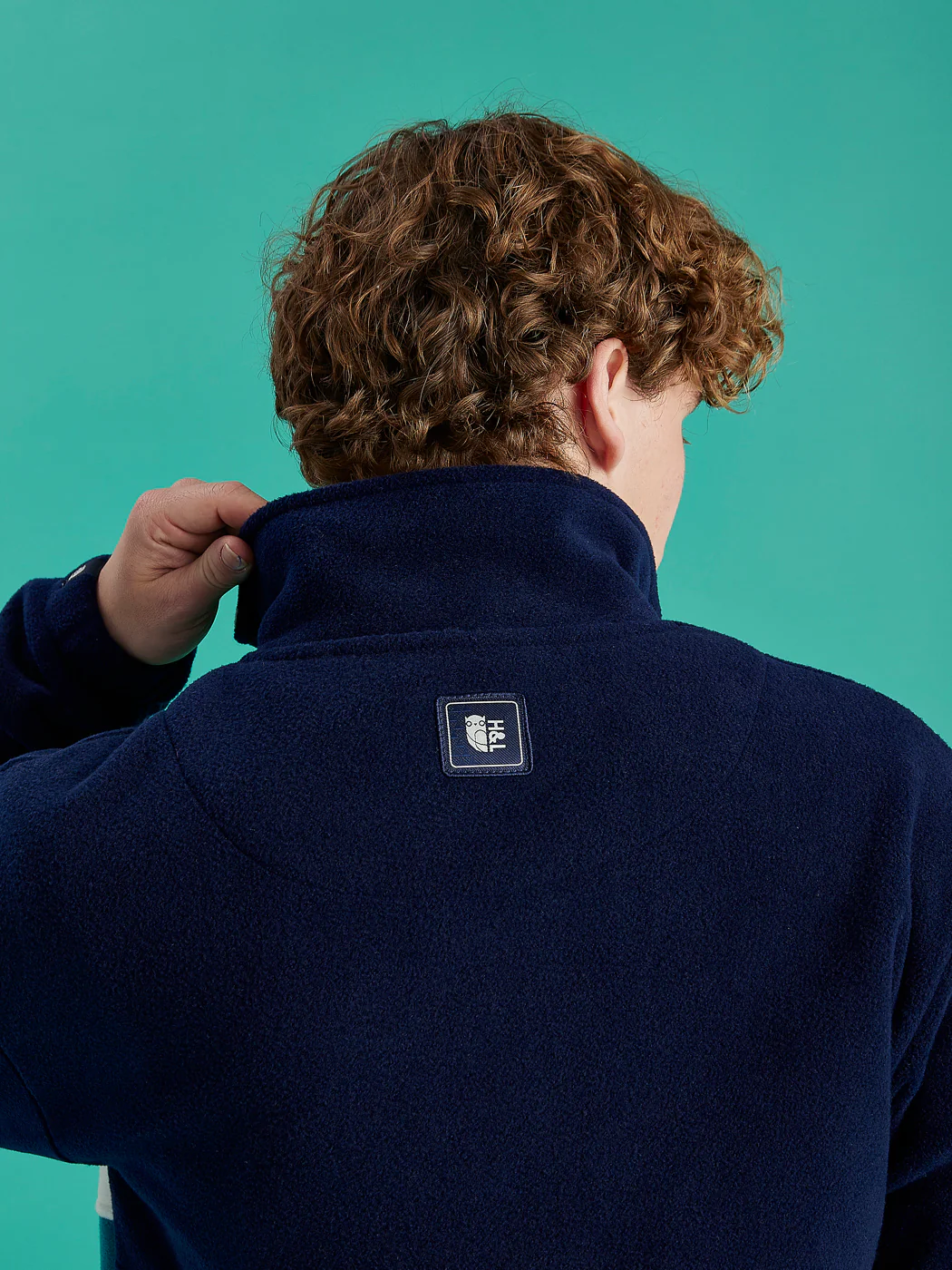 Mellow 1/4 Zip Fleece Navy & Teal Green - Harper & Lewis