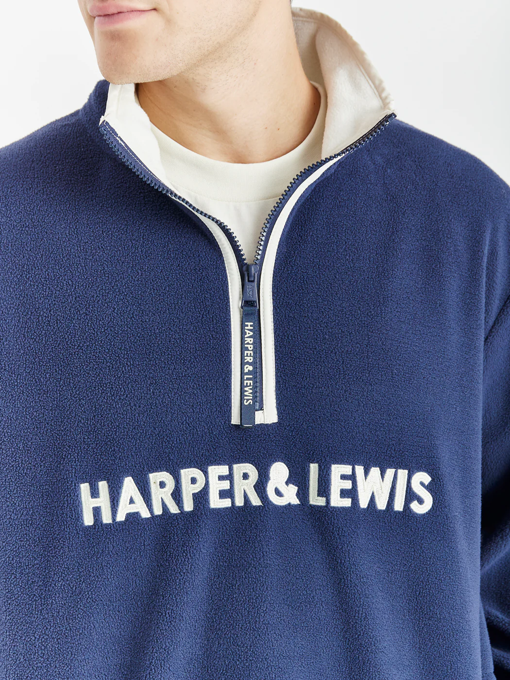 Ocean 1/4 Zip Fleece Navy - Harper & Lewis