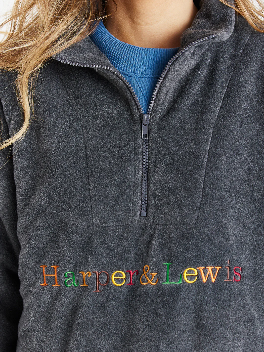 OG 1/4 Zip Fleece Grey - Harper & Lewis