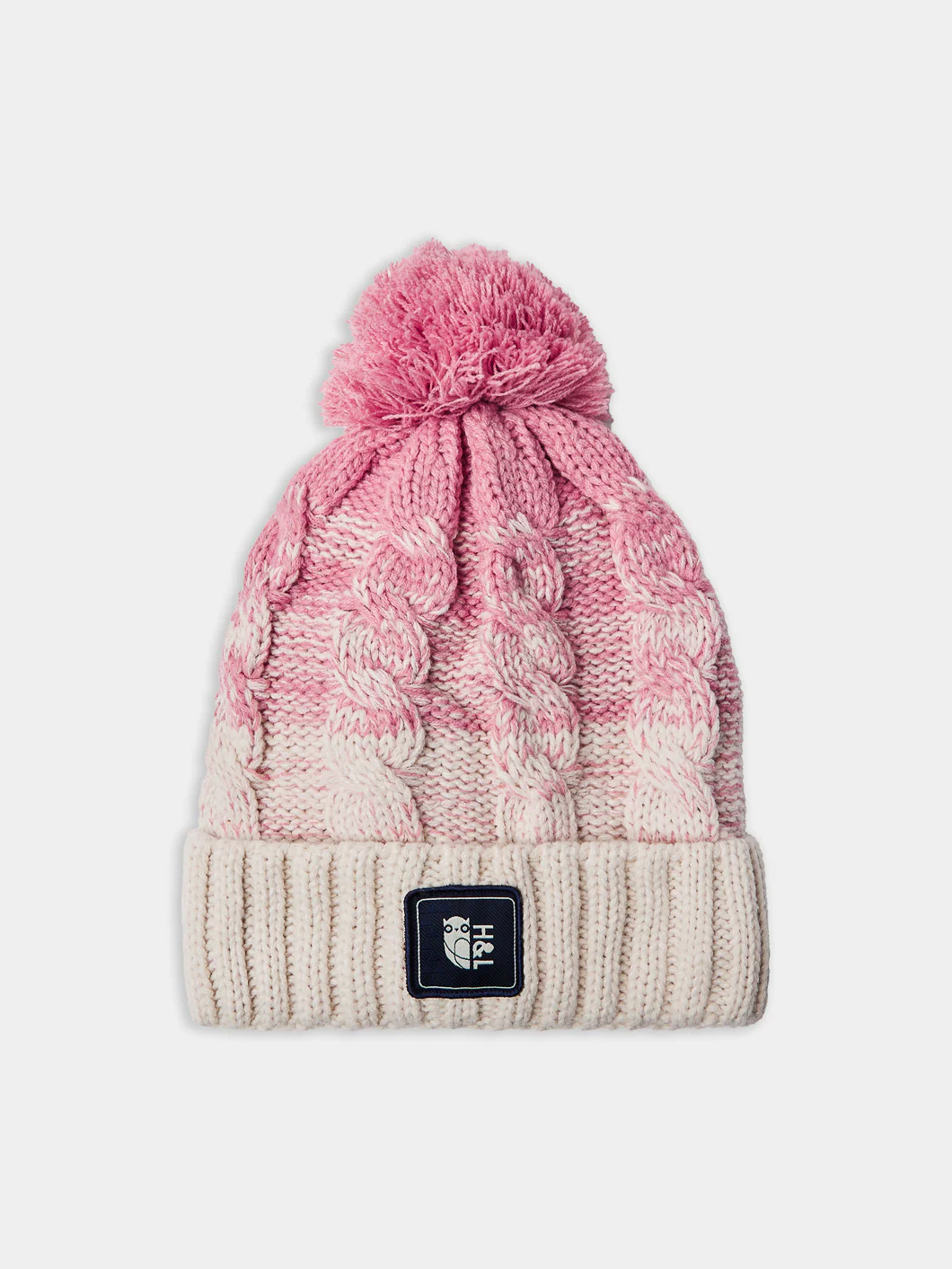 Solden Pom Pom Beanie Dusty Pink and Off White - Harper & Lewis
