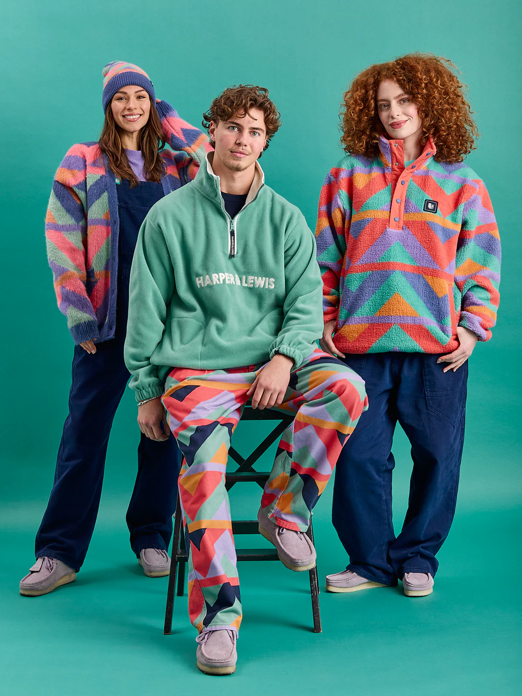 Janara Retro Pattern Brushed Knitted Cardigan - Harper & Lewis