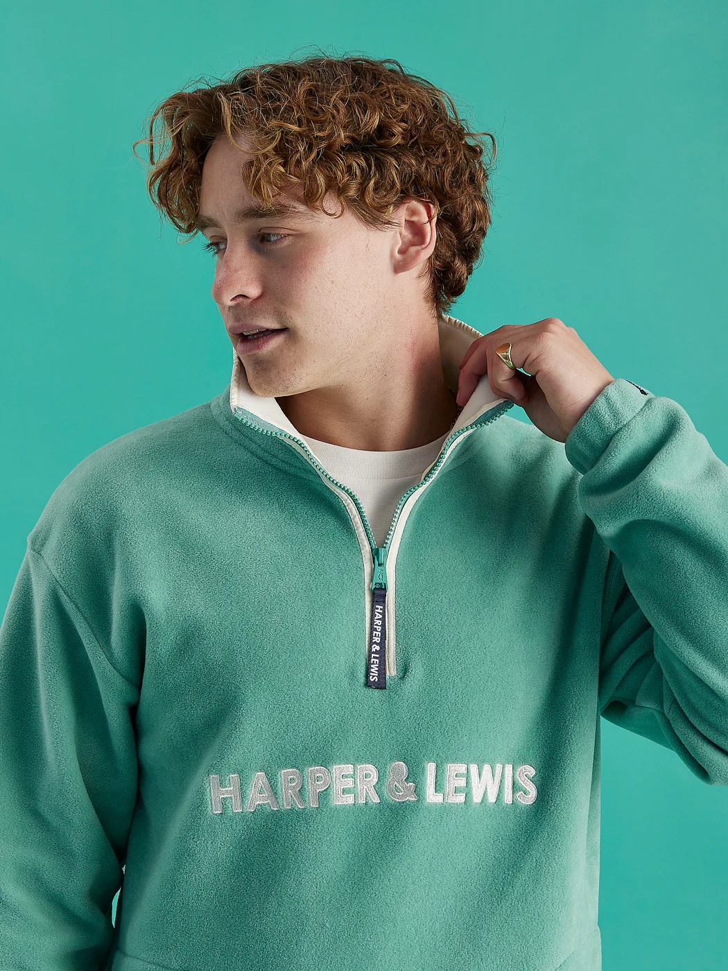 Ocean 1/4 Zip Fleece Sage - Harper & Lewis