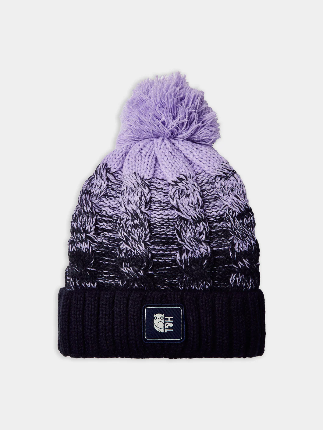 Solden Pom Pom Beanie Lavender & French Navy - Harper & Lewis