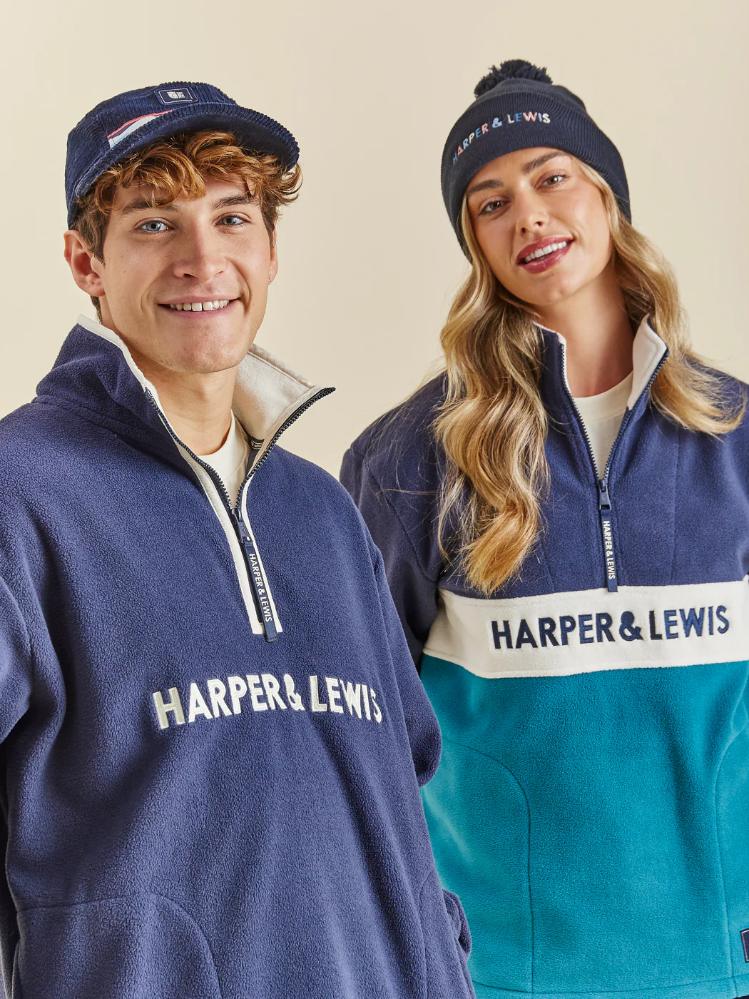 Ocean 1/4 Zip Fleece Navy - Harper & Lewis