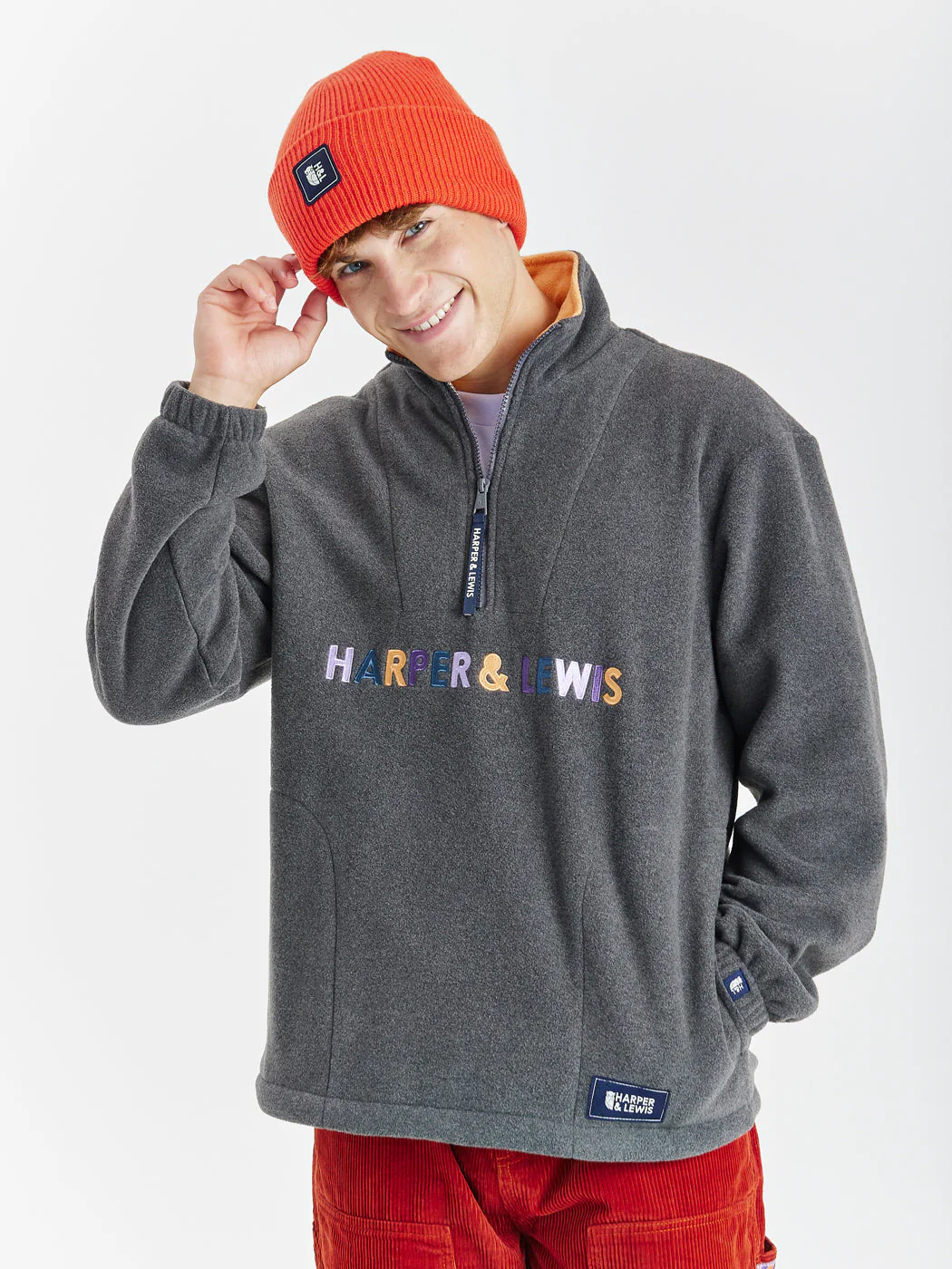 Aubin 1/4 Zip Fleece Grey - Harper & Lewis