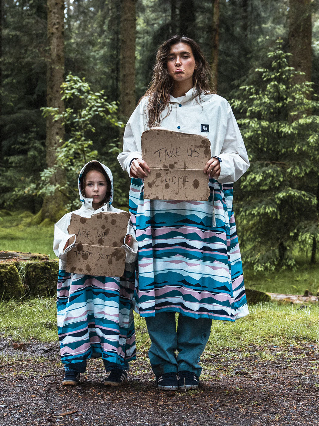 Kids Alva Retro Pattern Poncho - Harper & Lewis