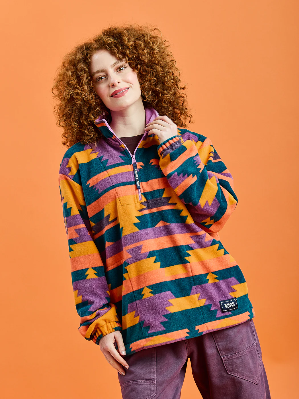 Raver Retro Pattern 1/4 Zip Fleece - Harper & Lewis