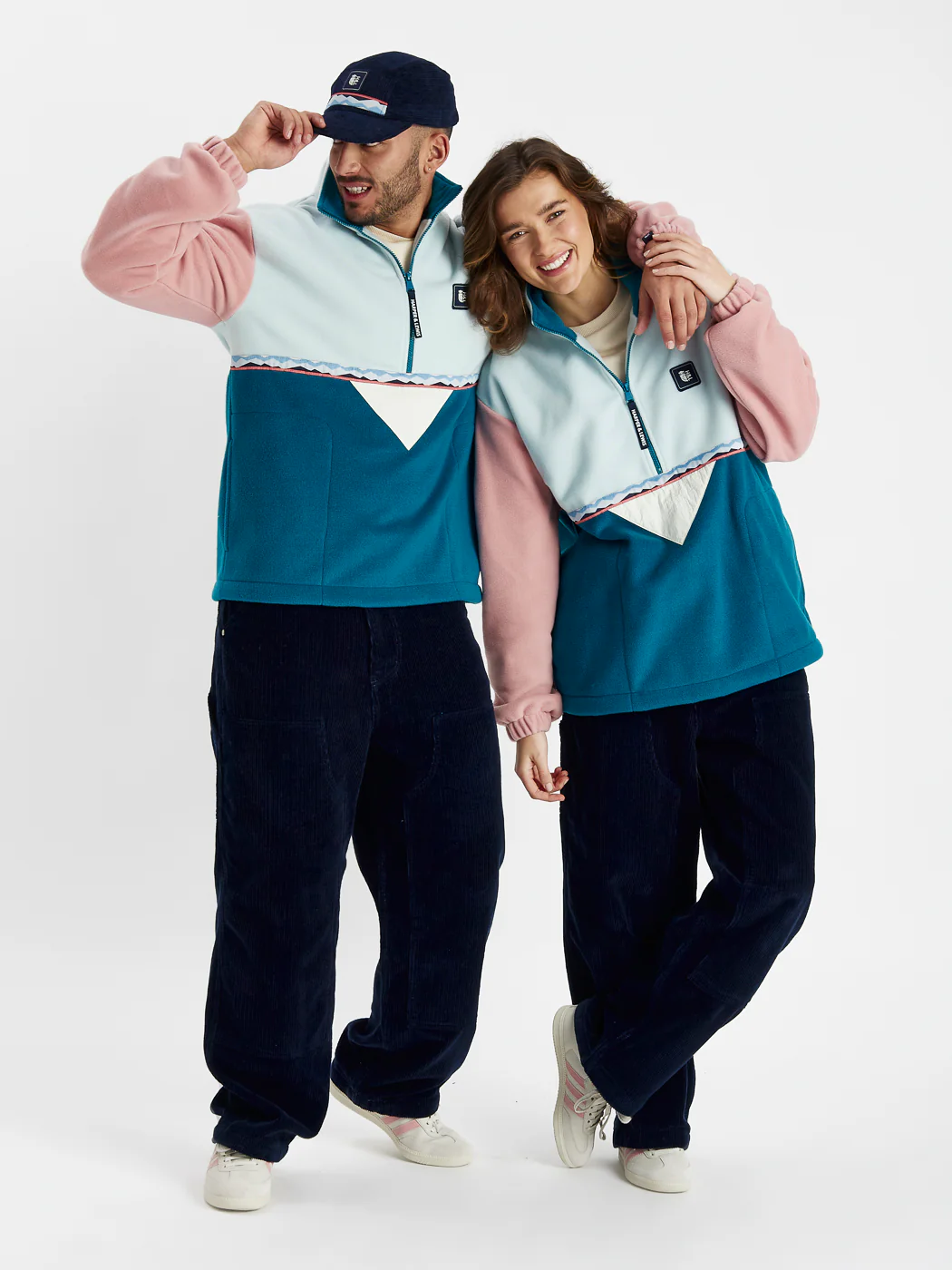 Palm 1/4 Zip Fleece Cool Aqua - Harper & Lewis