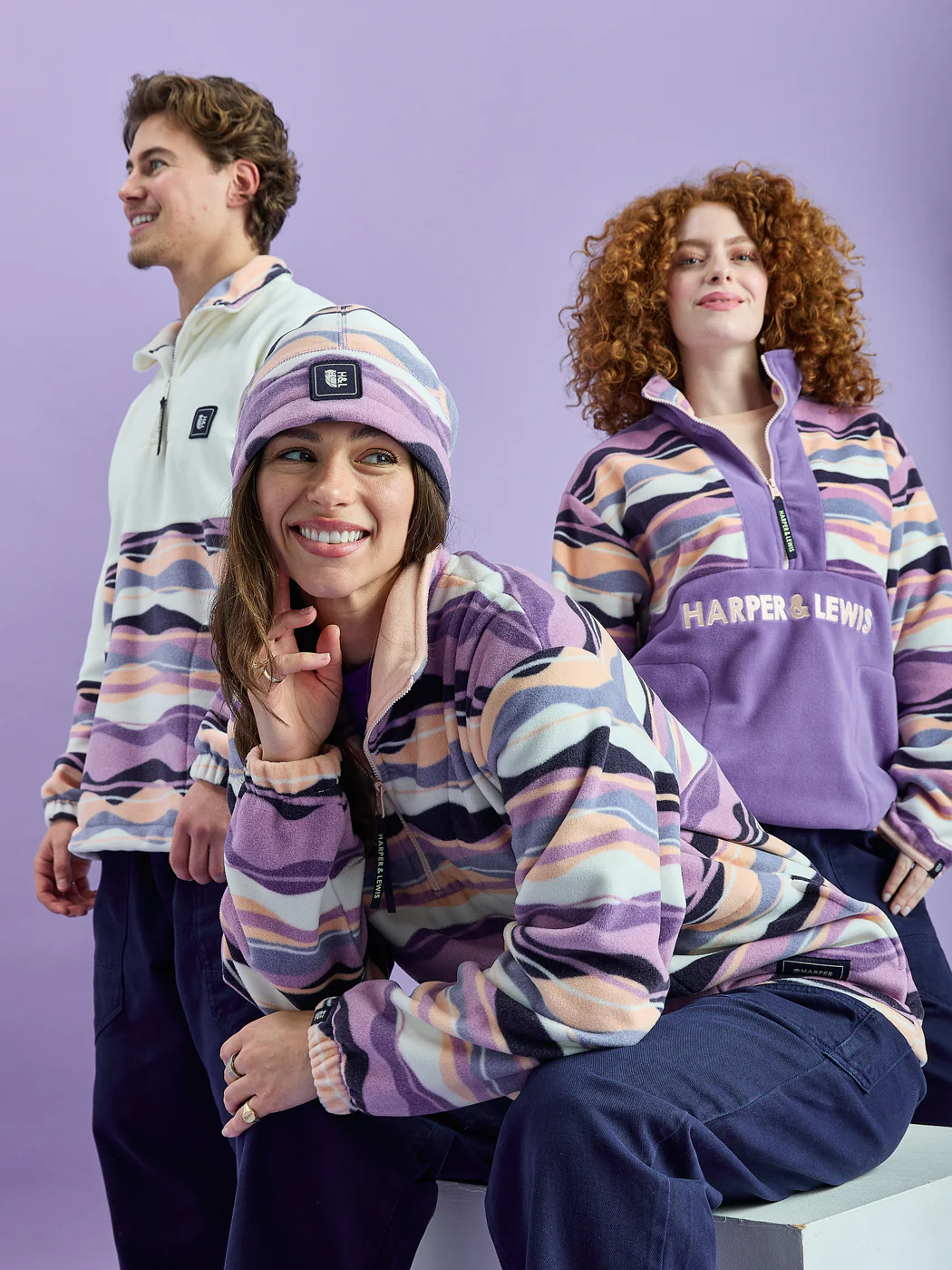 Raver Retro Pattern 1/4 Zip Fleece - Harper & Lewis