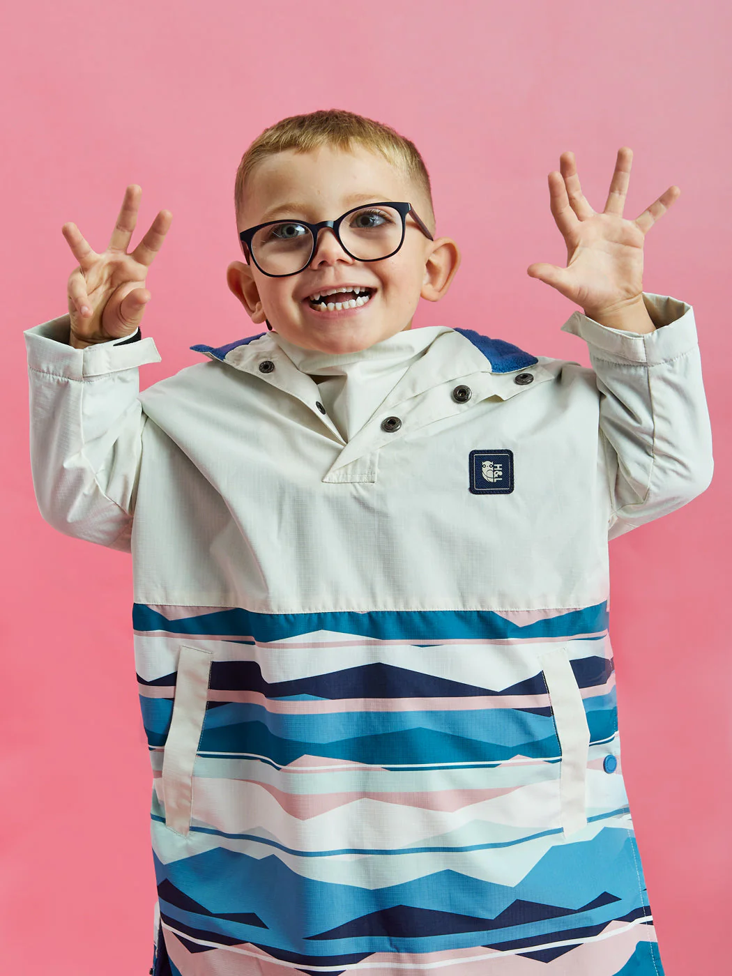 Kids Alva Retro Pattern Poncho - Harper & Lewis