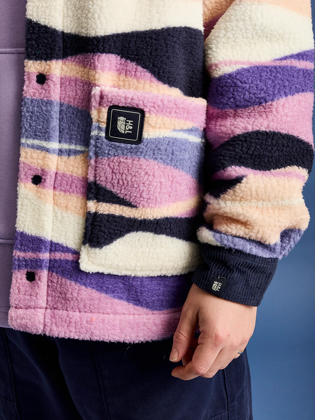 Beau Retro Pattern Sherpa Fleece Shirt - Harper & Lewis