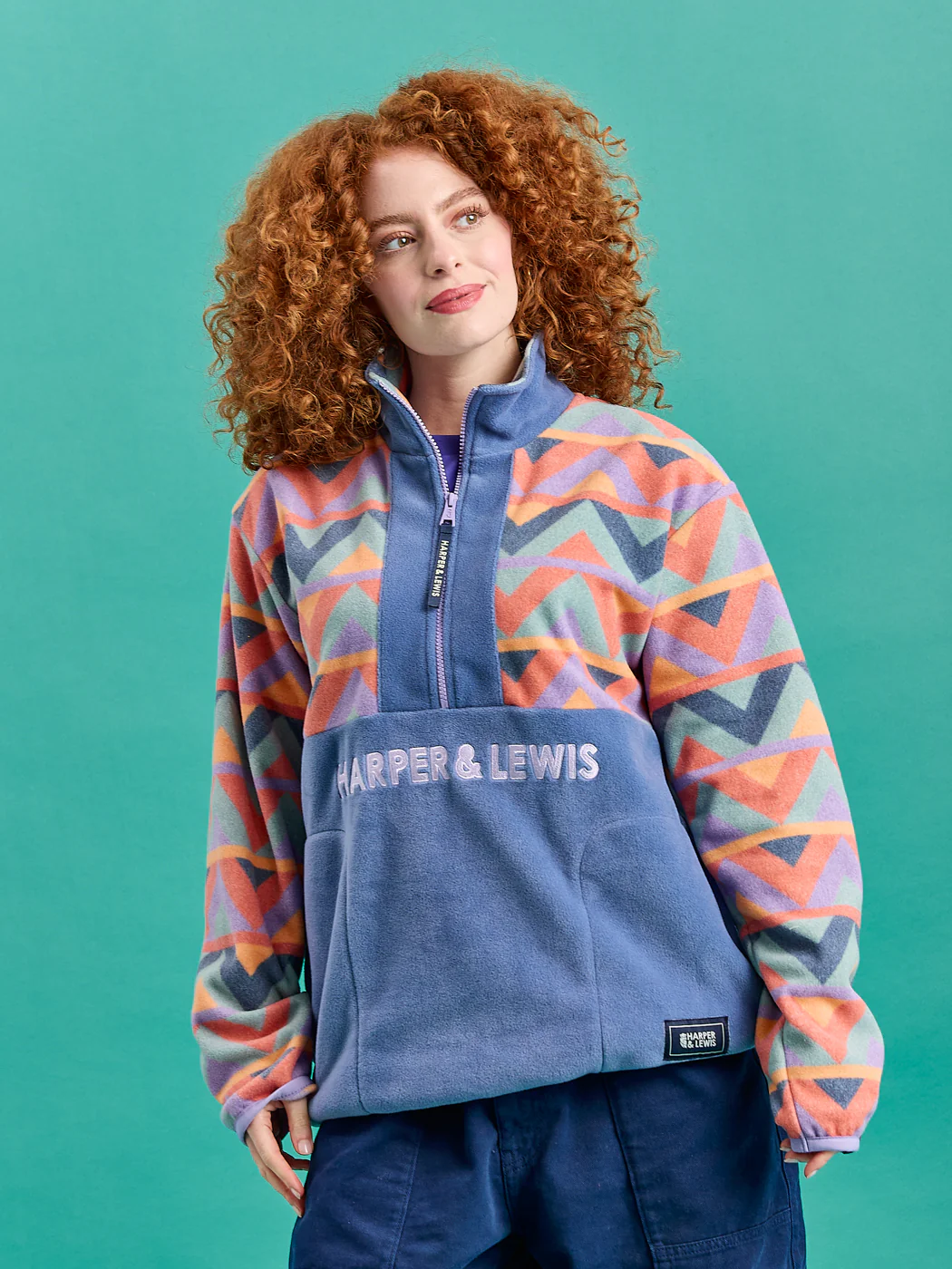 Bodie Retro Pattern 1/4 Zip Fleece - Harper & Lewis