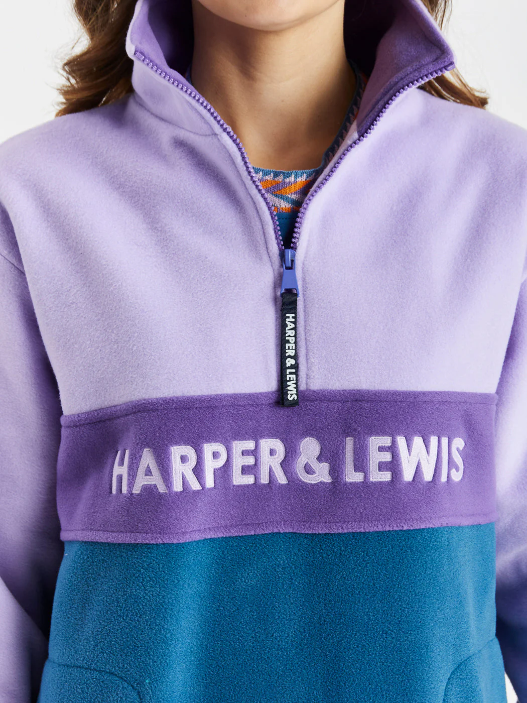 Mellow 1/4 Zip Fleece Lavender & Deep Purple - Harper & Lewis