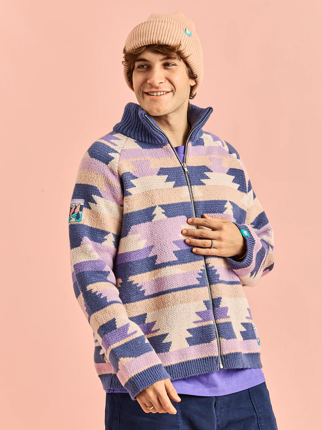 Wynn Retro Pattern Knitted Cardigan - Harper & Lewis