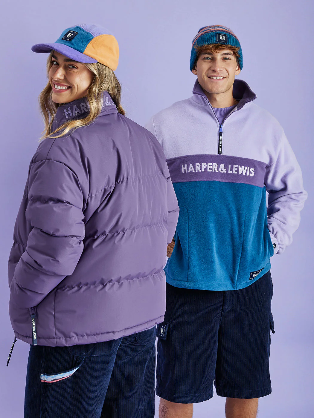 Mellow 1/4 Zip Fleece Lavender & Deep Purple - Harper & Lewis