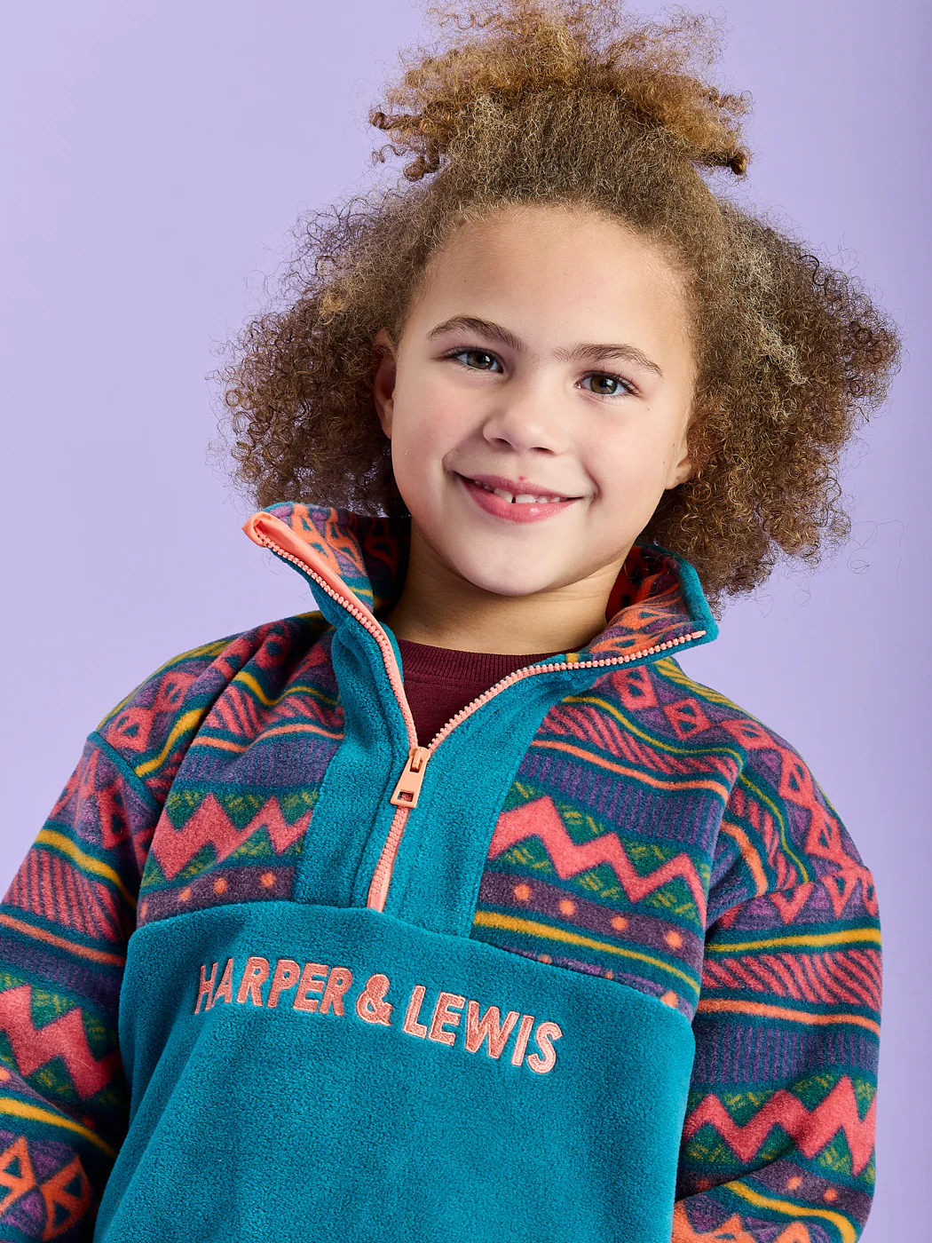 Kids Bodie Retro Pattern 1/4 Zip Fleece - Harper & Lewis
