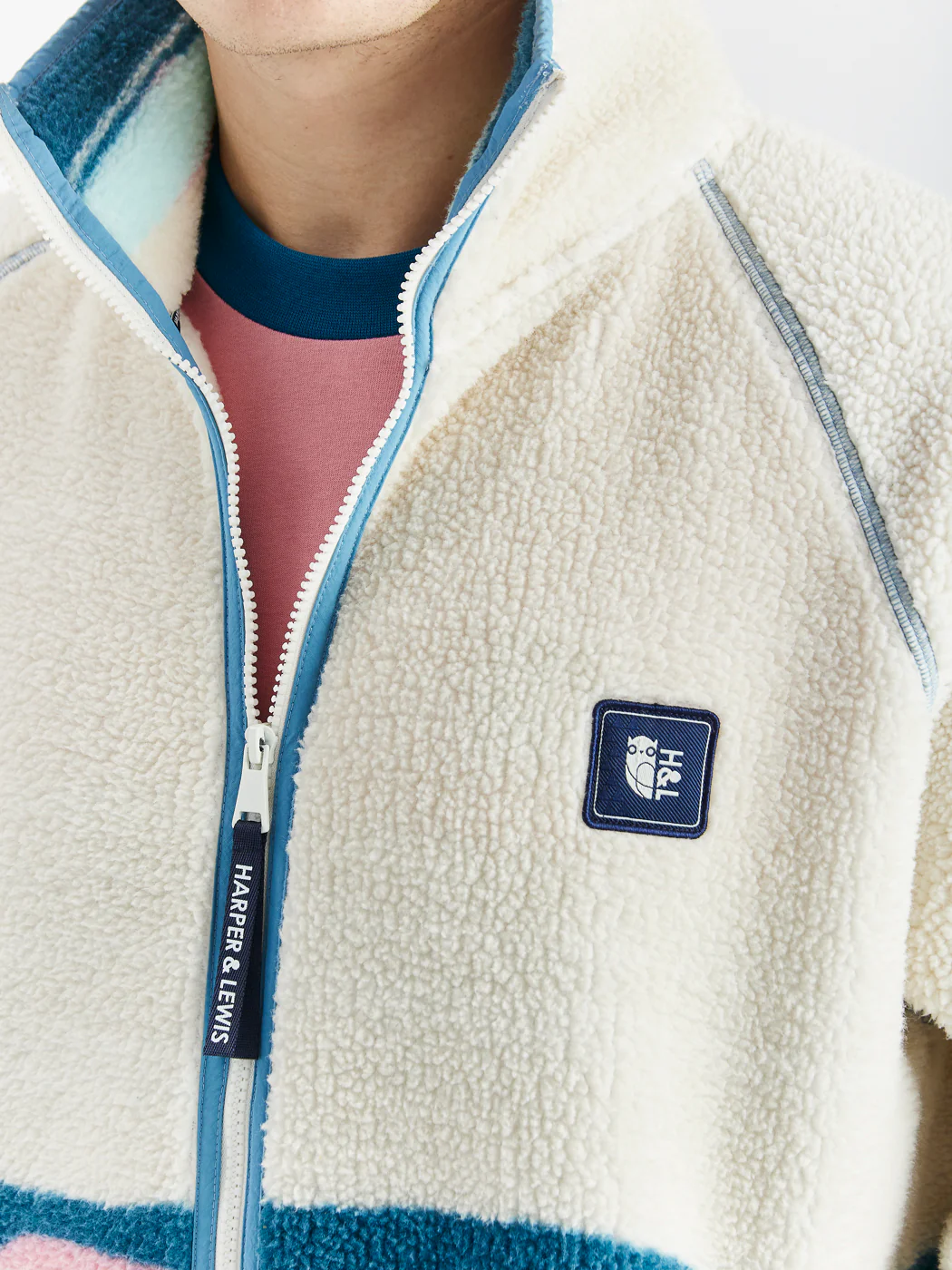 Emerson Retro Pattern Full Zip Sherpa Fleece - Harper & Lewis