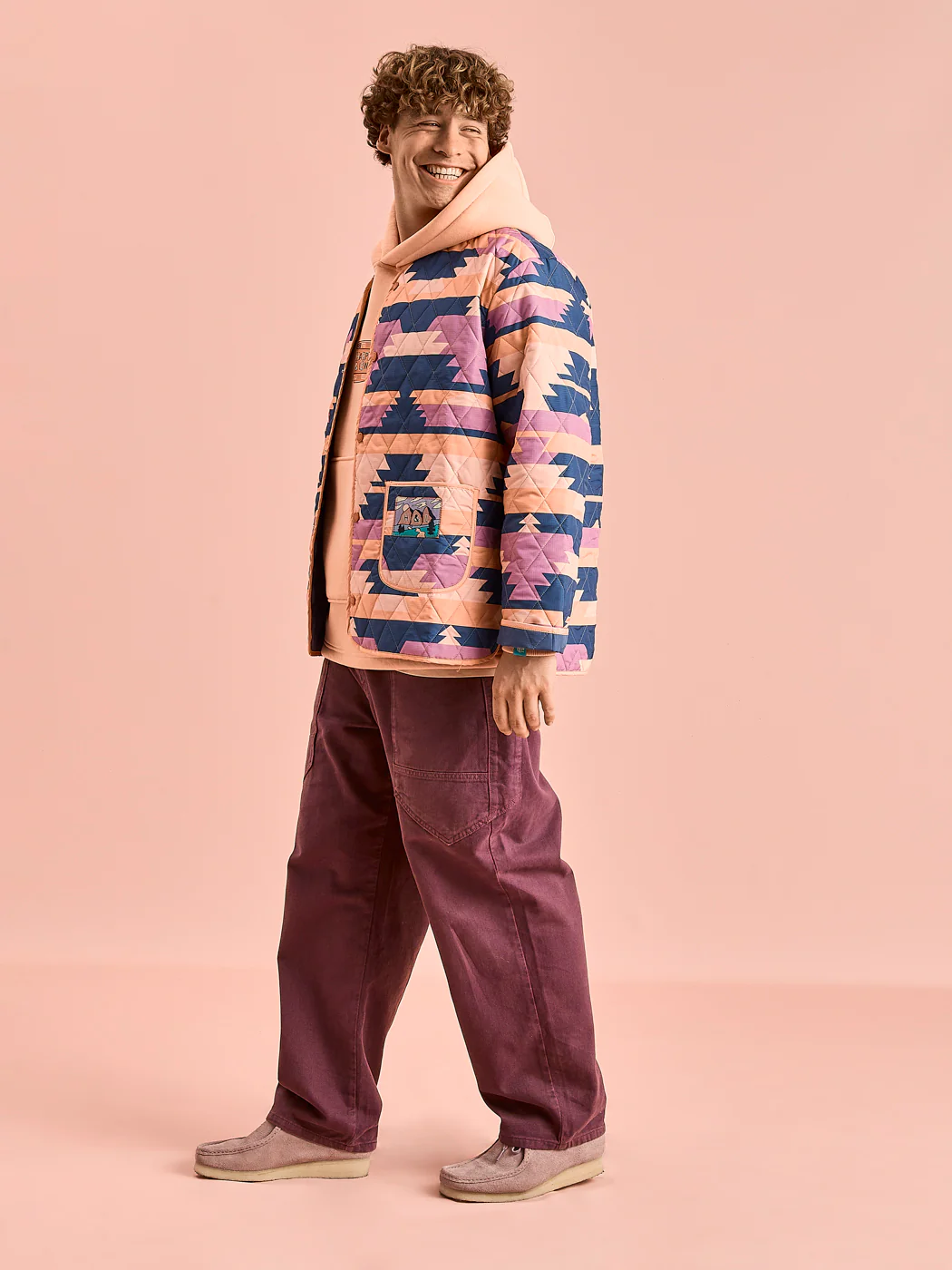 Zinnia Retro Pattern Quilted Jacket - Harper & Lewis