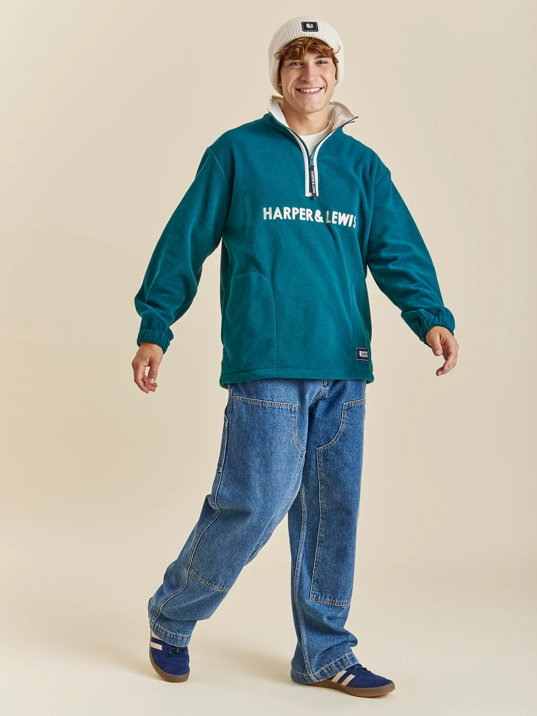 Ocean 1/4 Zip Fleece Dark Green - Harper & Lewis