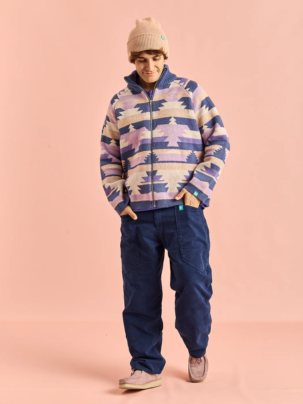 Wynn Retro Pattern Knitted Cardigan - Harper & Lewis