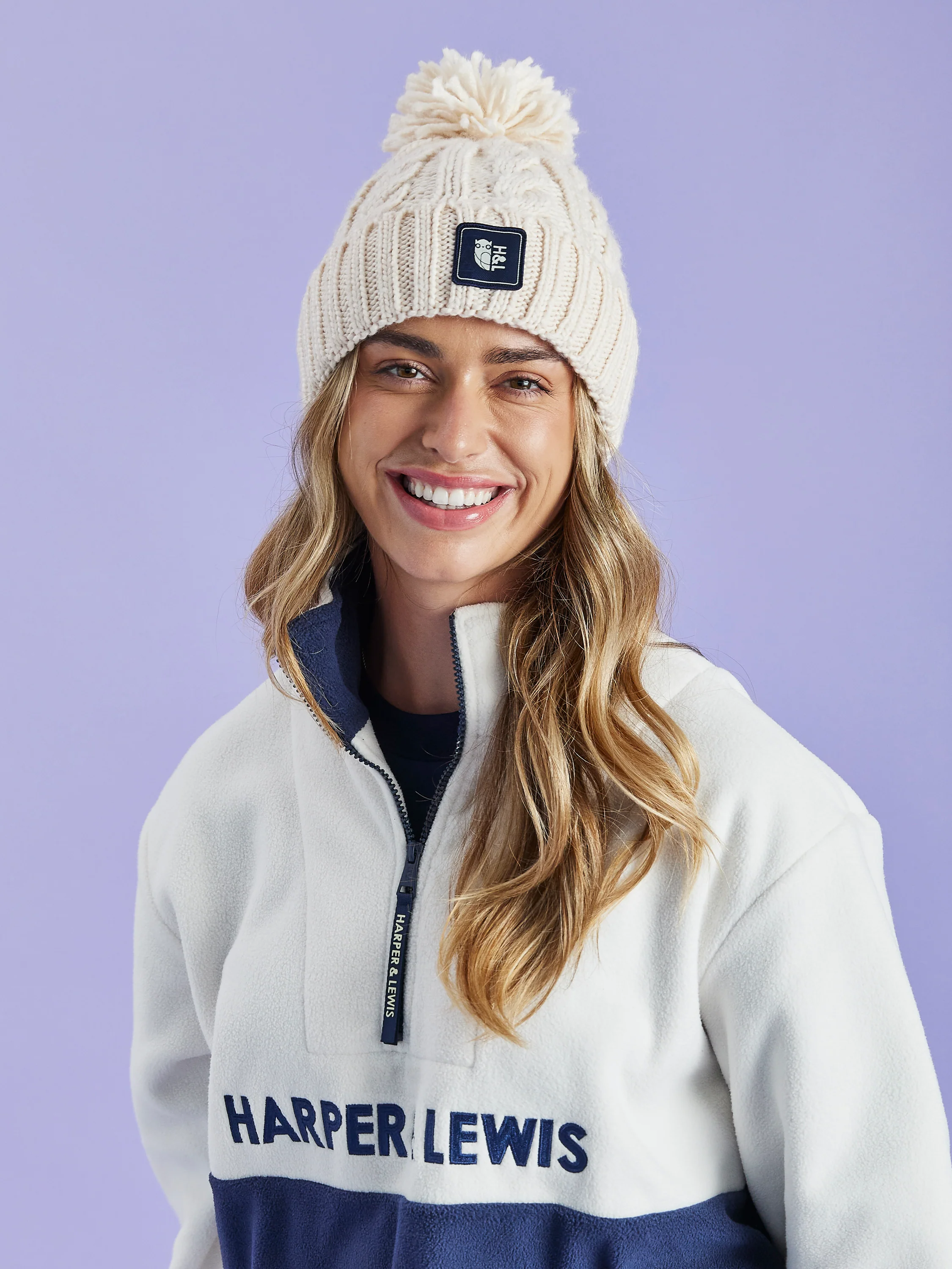 Grouse Cable Knit Beanie Oatmeal - Harper & Lewis