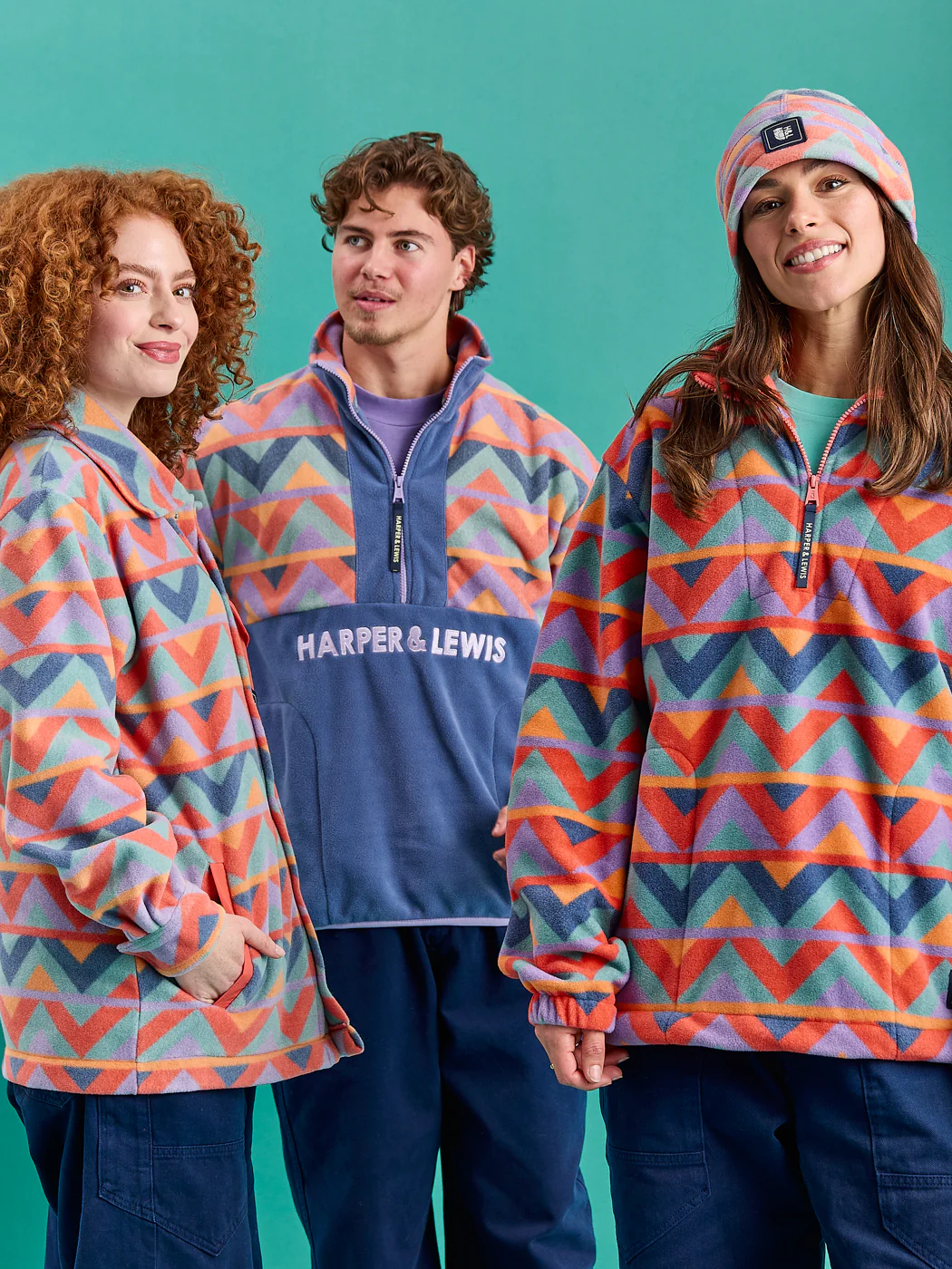 Bodie Retro Pattern 1/4 Zip Fleece - Harper & Lewis