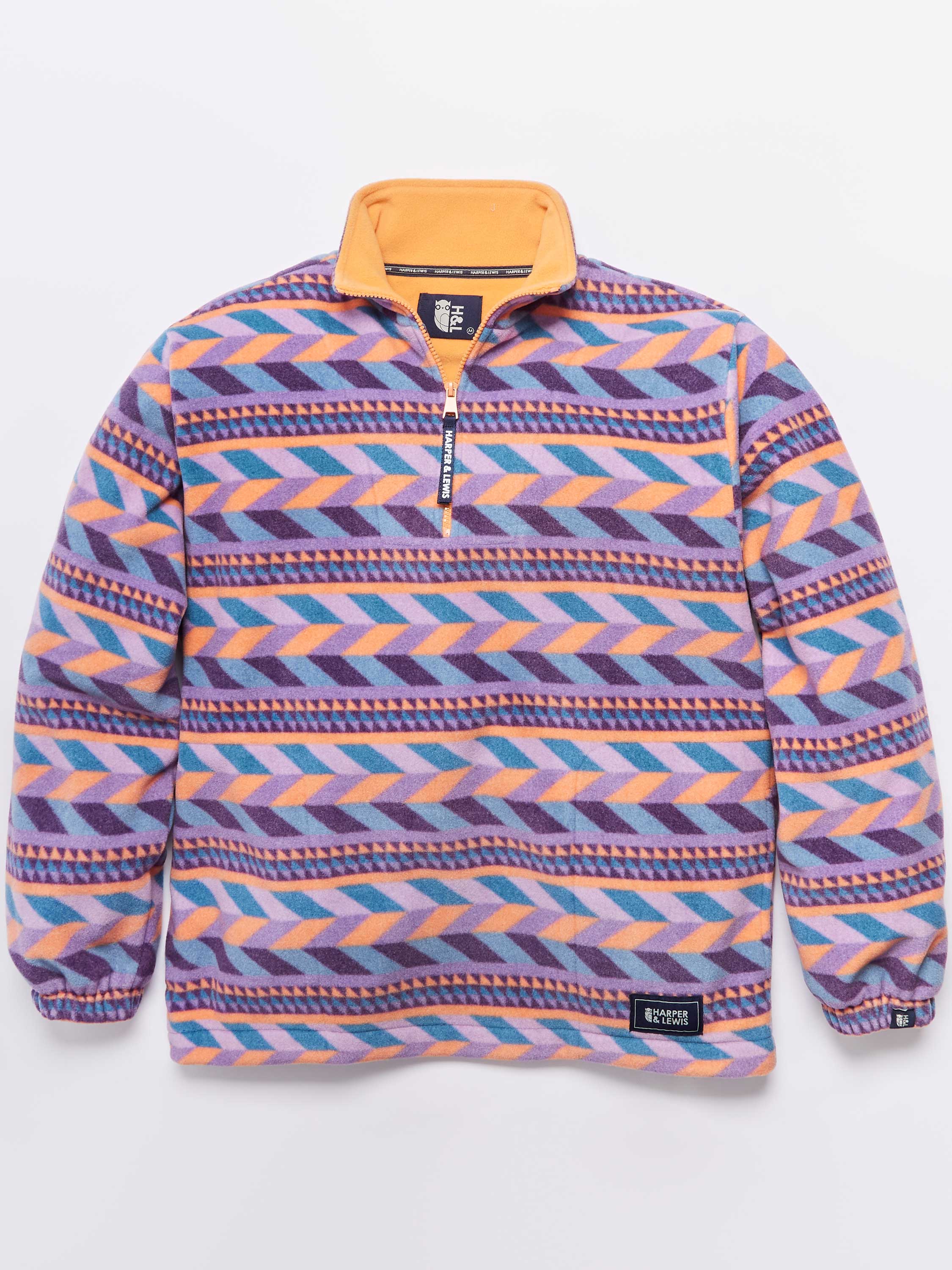 Raine Retro Pattern 1/4 Zip Fleece - Harper & Lewis