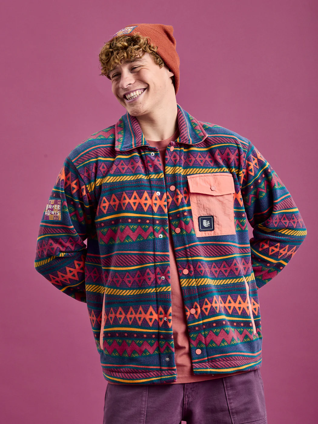 Greer Retro Pattern Fleece Shirt - Harper & Lewis