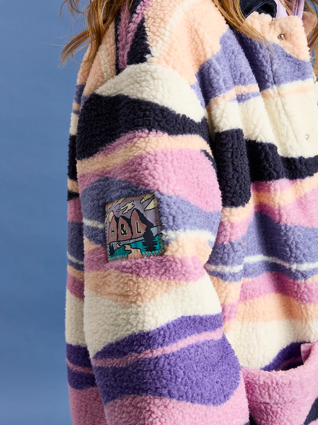 Beau Retro Pattern Sherpa Fleece Shirt - Harper & Lewis