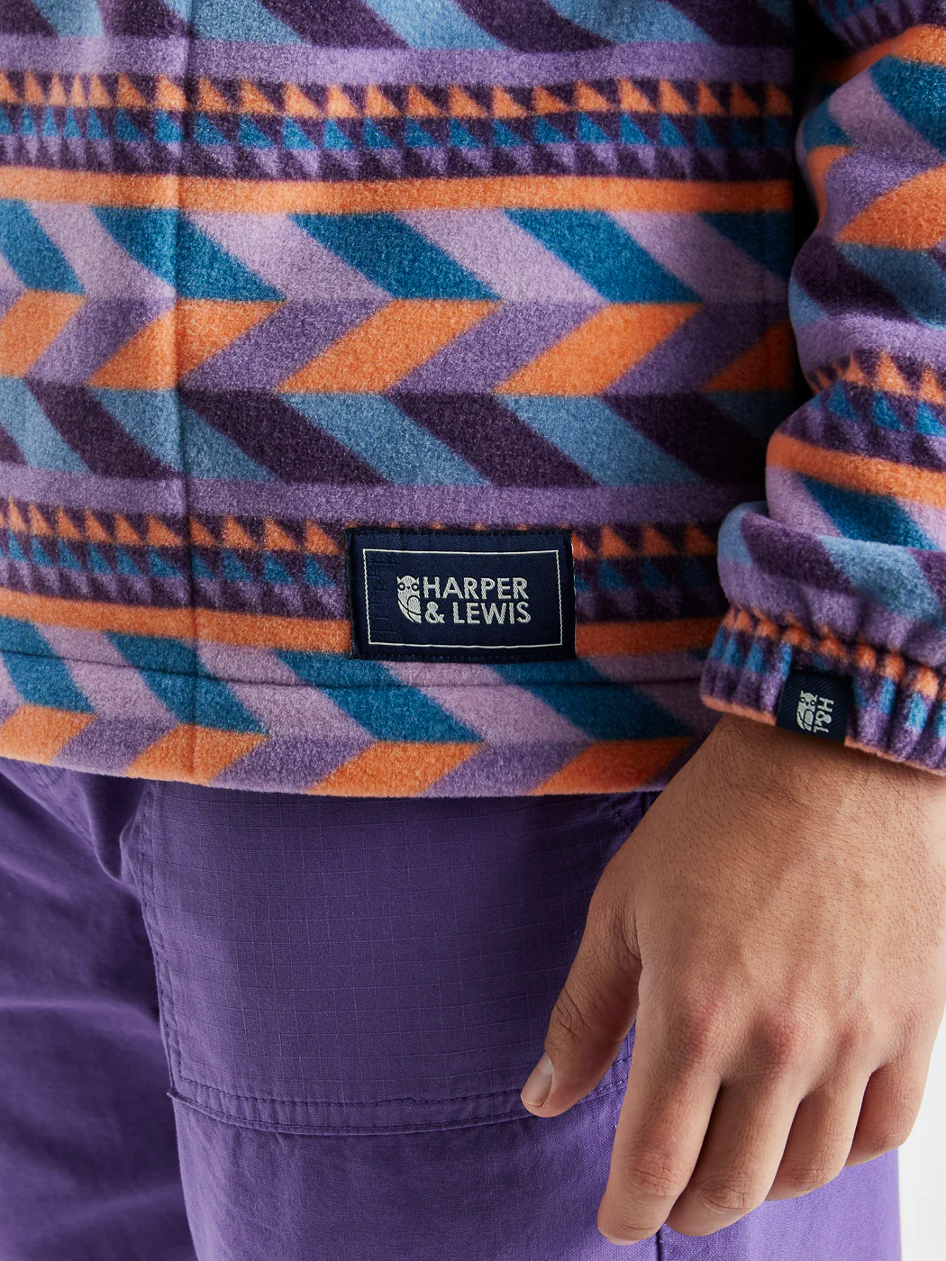 Raine Retro Pattern 1/4 Zip Fleece - Harper & Lewis