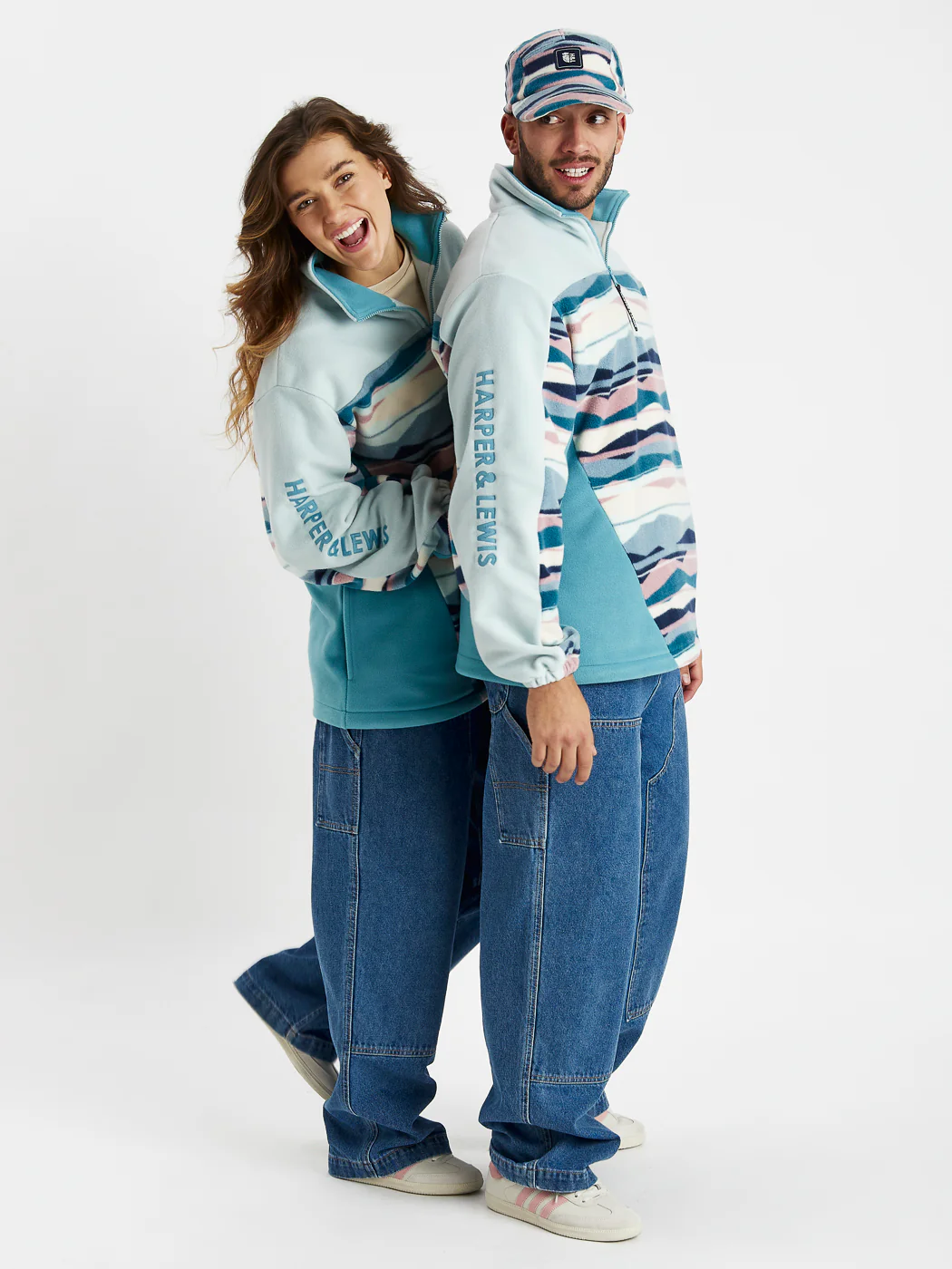 Skyler Retro Pattern 1/4 Zip Fleece - Harper & Lewis