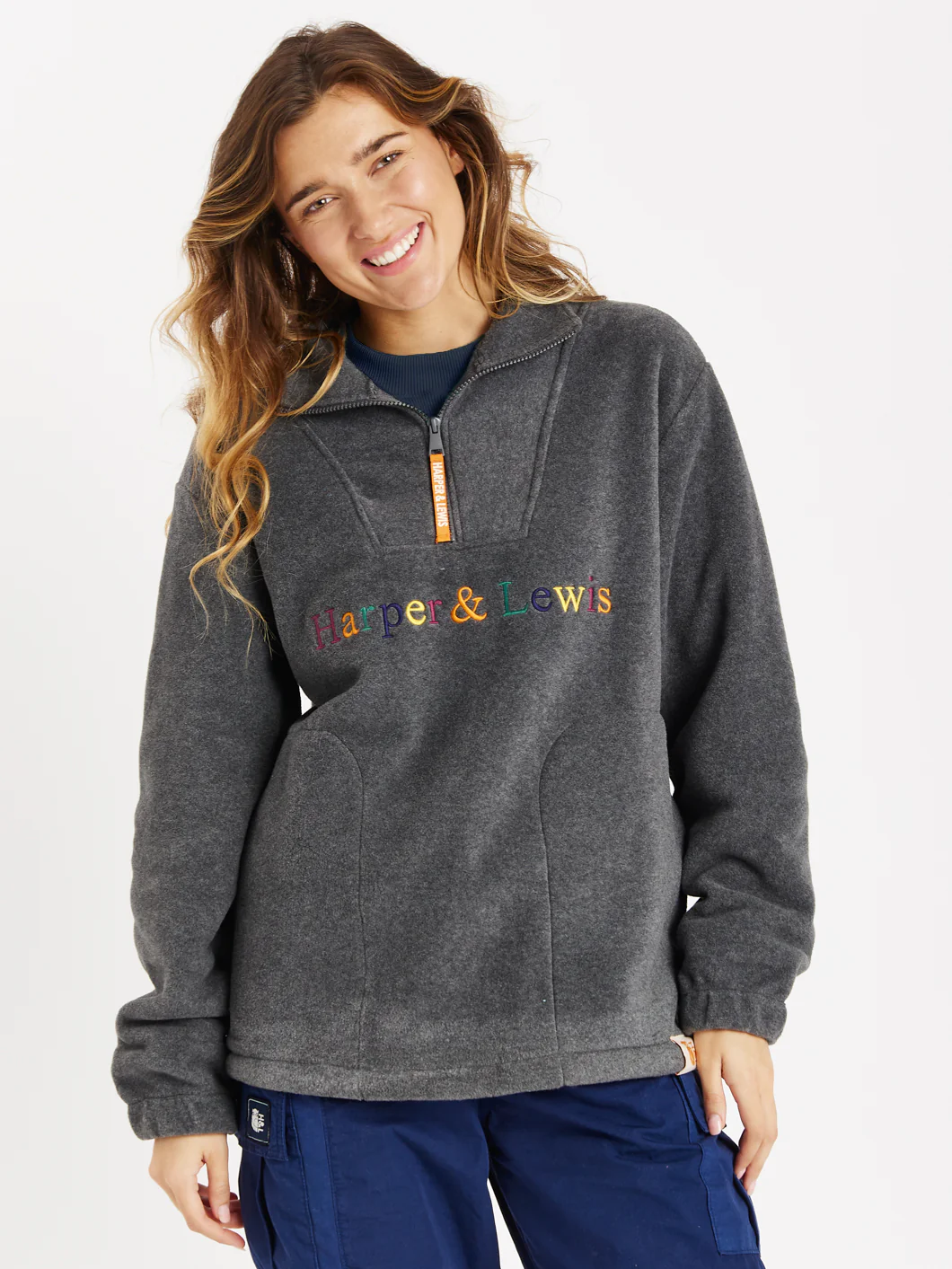 OG 1/4 Zip Fleece Grey - Harper & Lewis