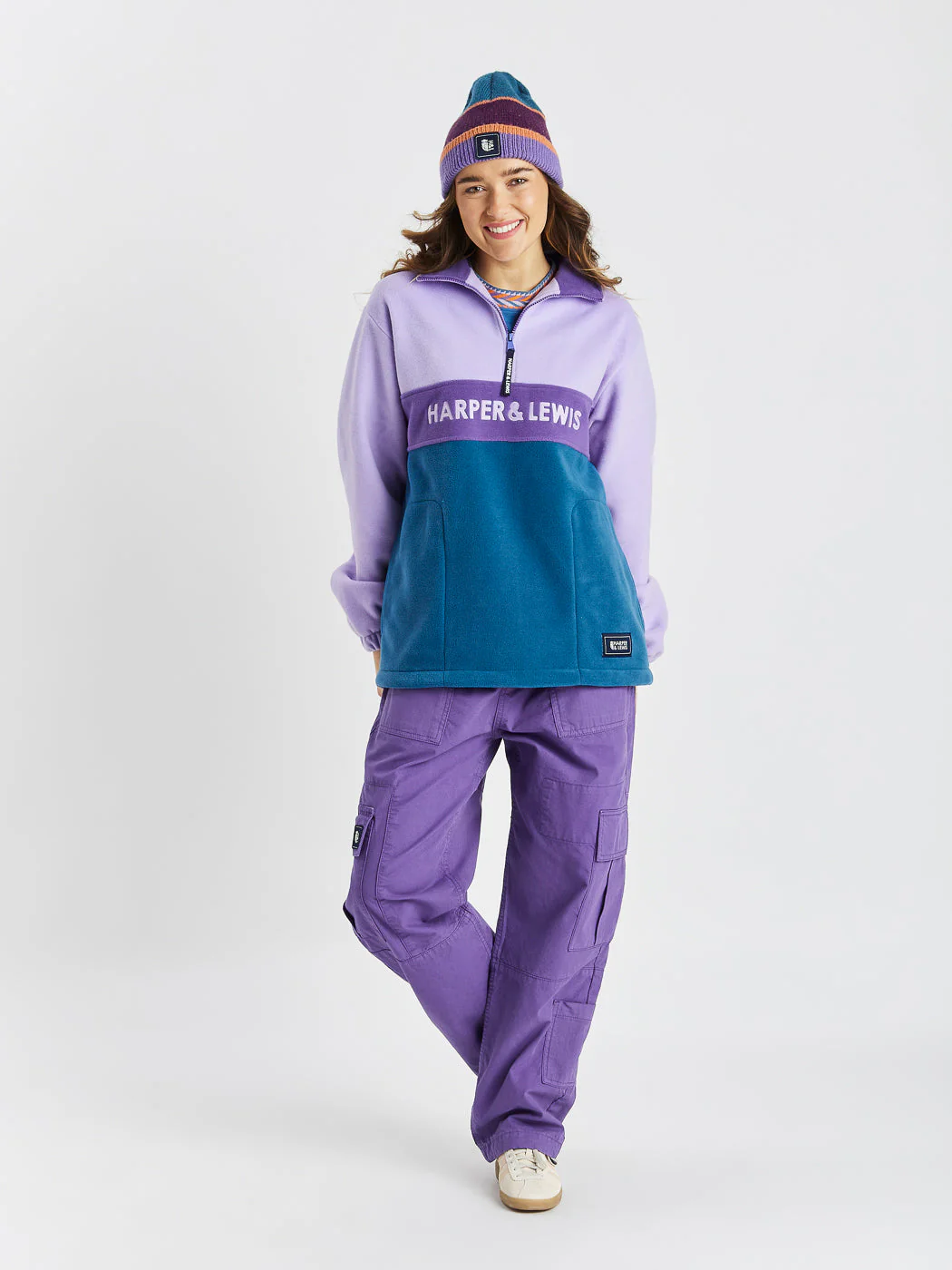 Mellow 1/4 Zip Fleece Lavender & Deep Purple - Harper & Lewis