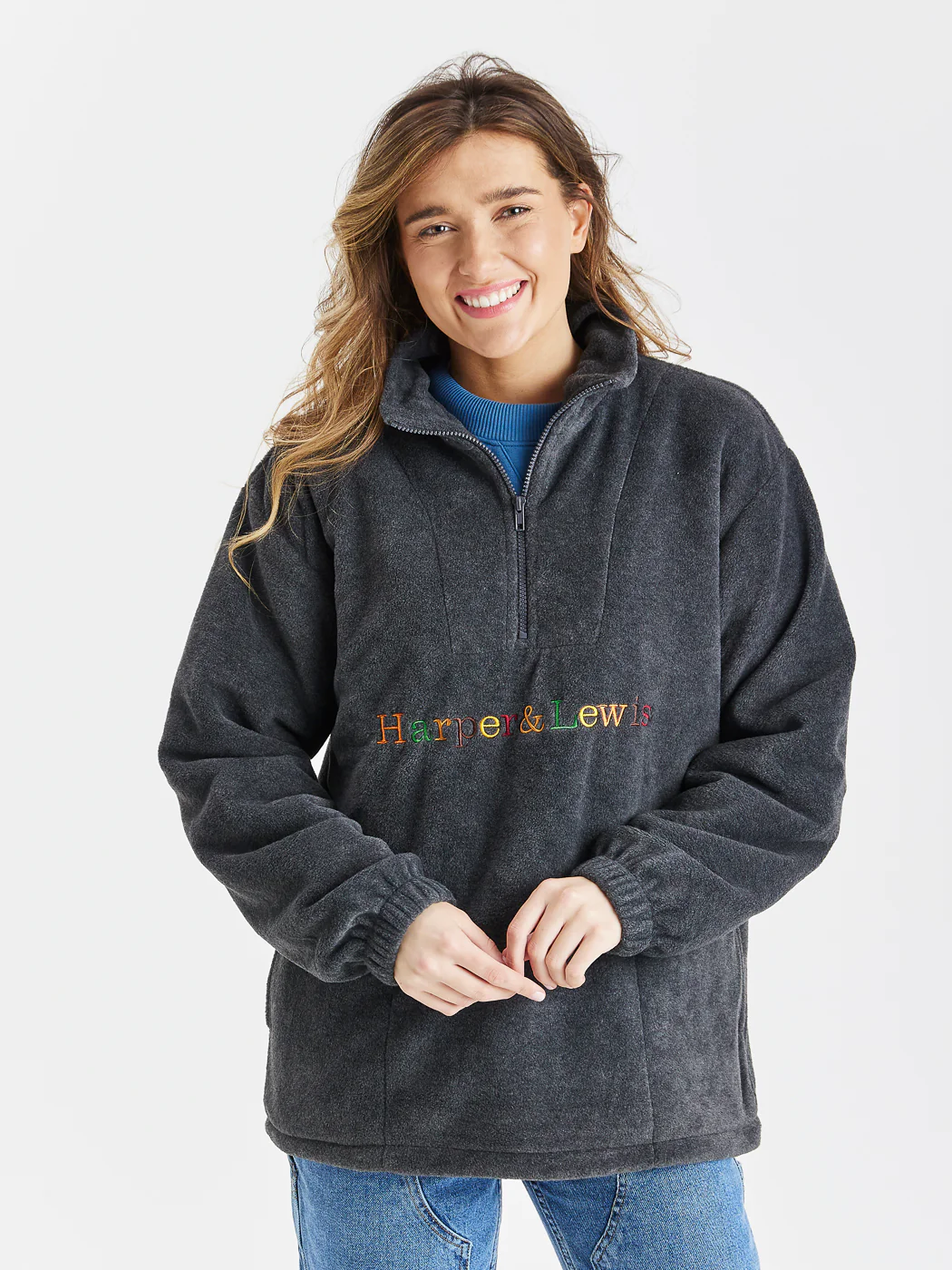 OG 1/4 Zip Fleece Grey - Harper & Lewis