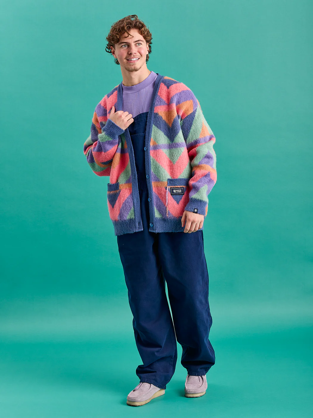 Janara Retro Pattern Brushed Knitted Cardigan - Harper & Lewis