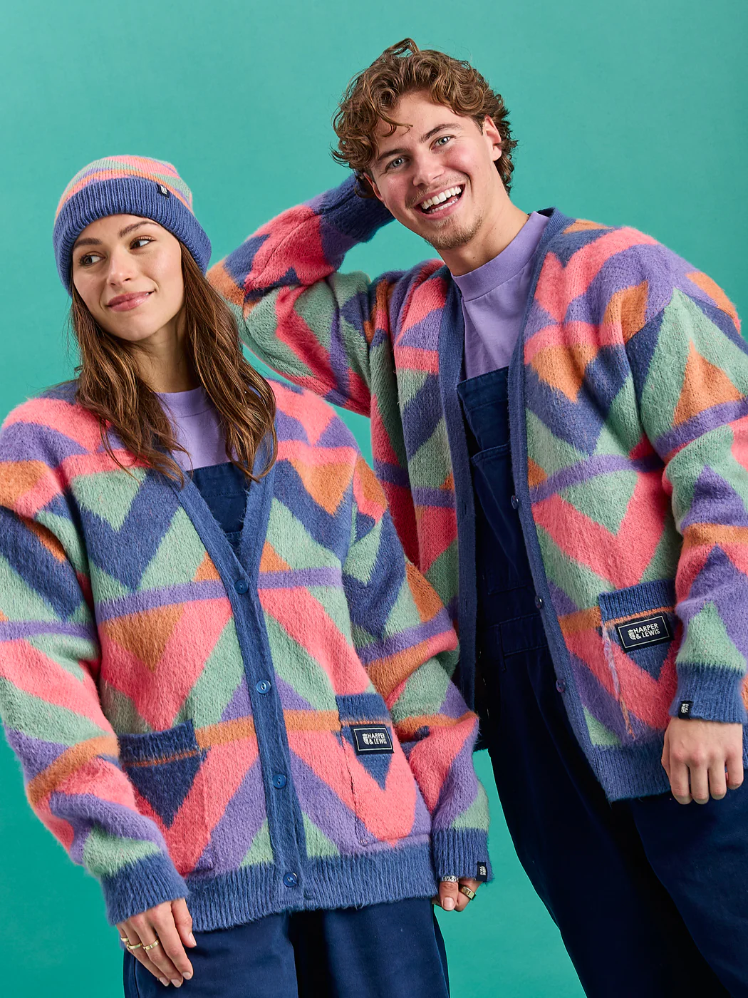 Janara Retro Pattern Brushed Knitted Cardigan - Harper & Lewis