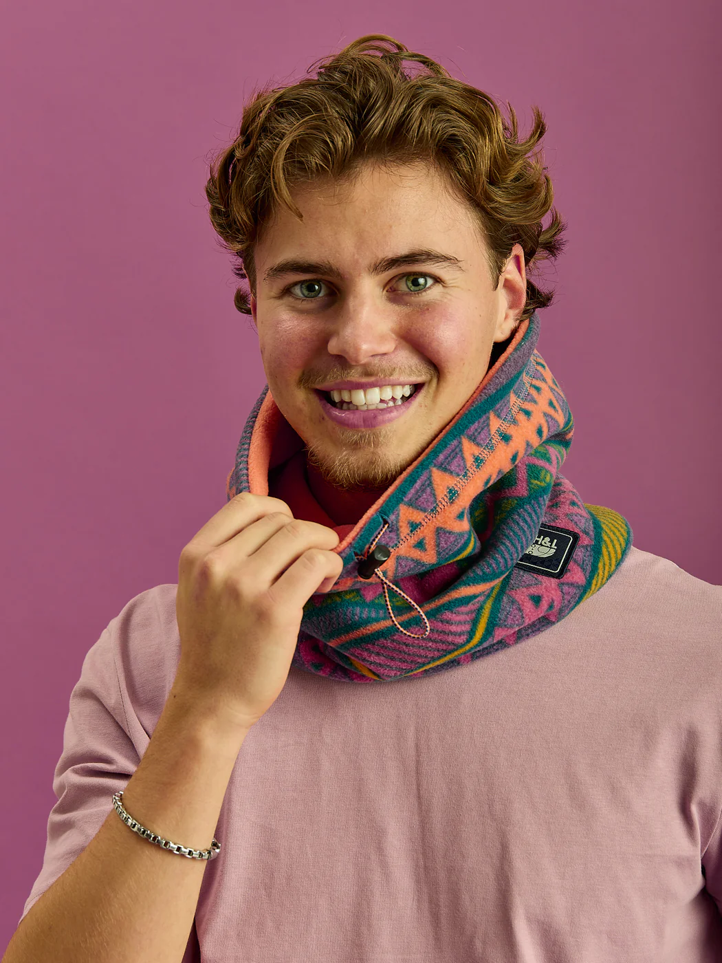 Tallow Retro Pattern Fleece Snood - Harper & Lewis