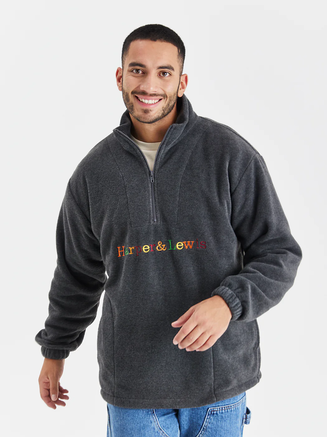 OG 1/4 Zip Fleece Grey - Harper & Lewis